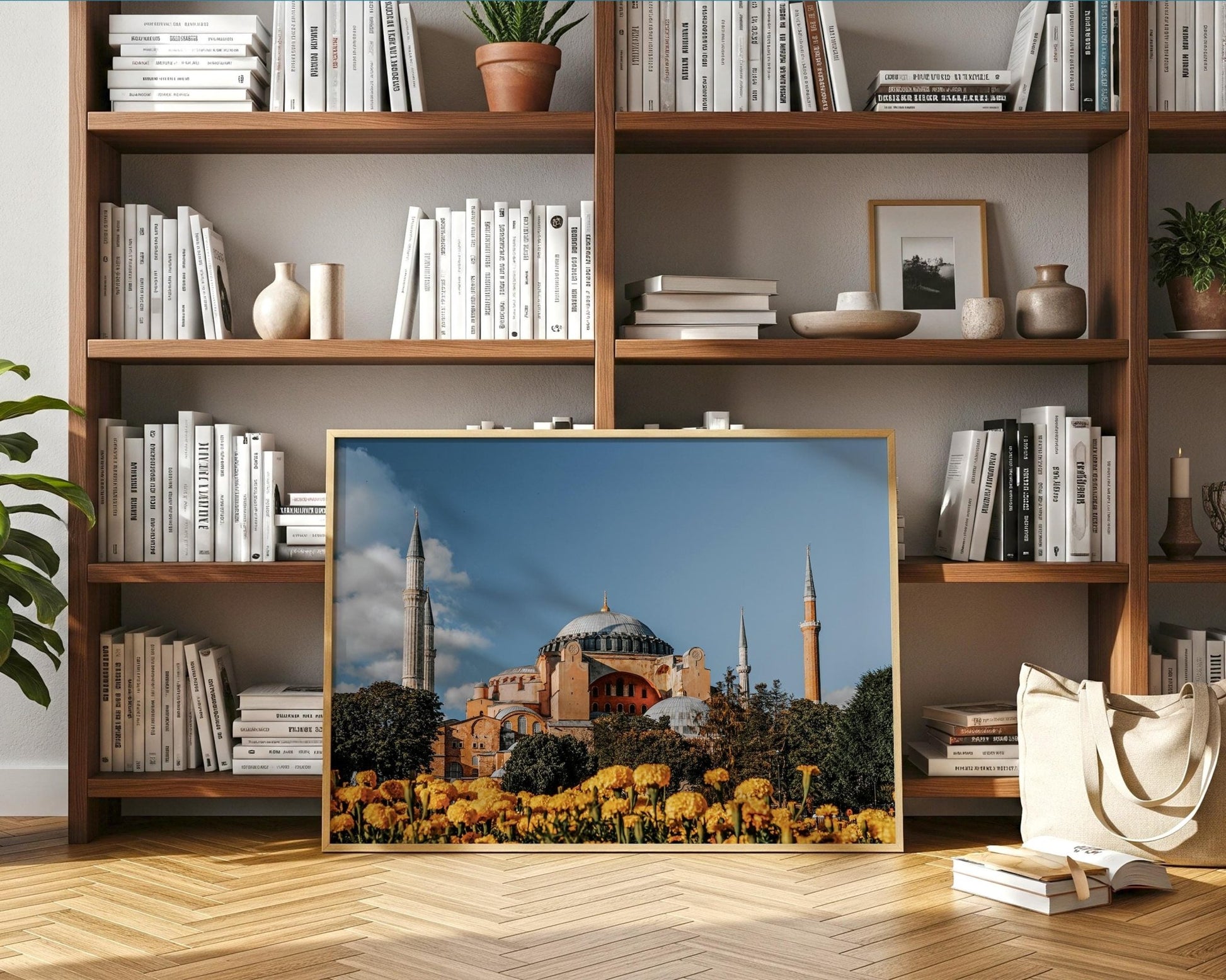 Hagia Sophia Wall Art, Istanbul Photo, Turkey Print, Garden Flowers, Iconic Landmark Home Decor - Hasan Akbas Fine Art