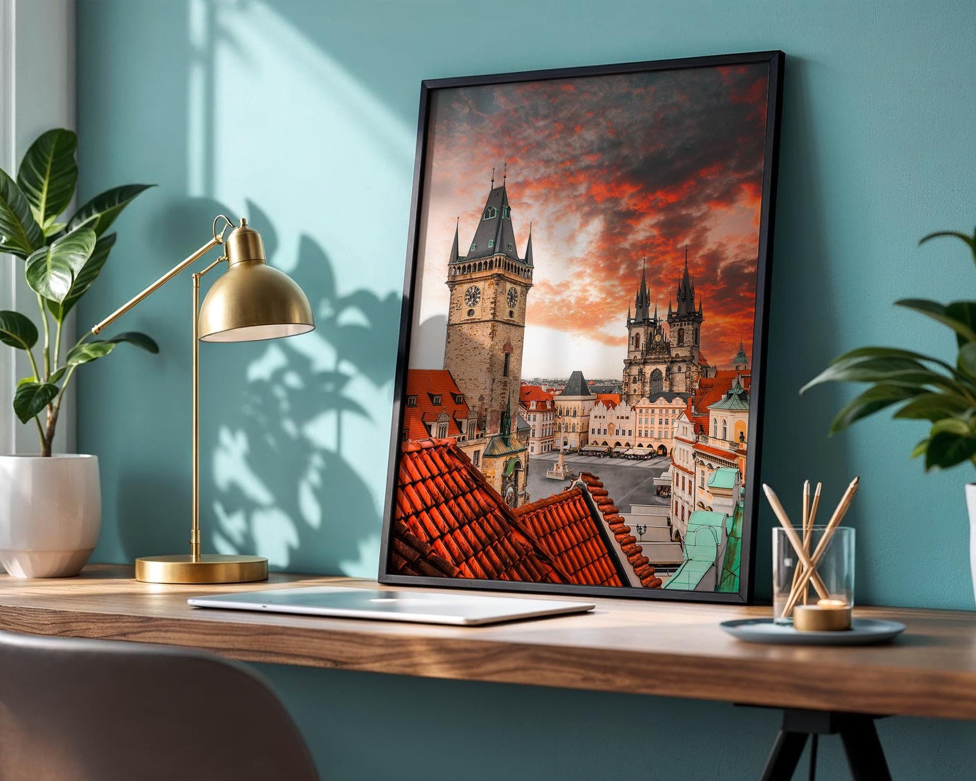 Prague Old Town Square Print – Fine Art Photography of Tyn Church Sunset Skyline - Hasan Akbas Fine Art