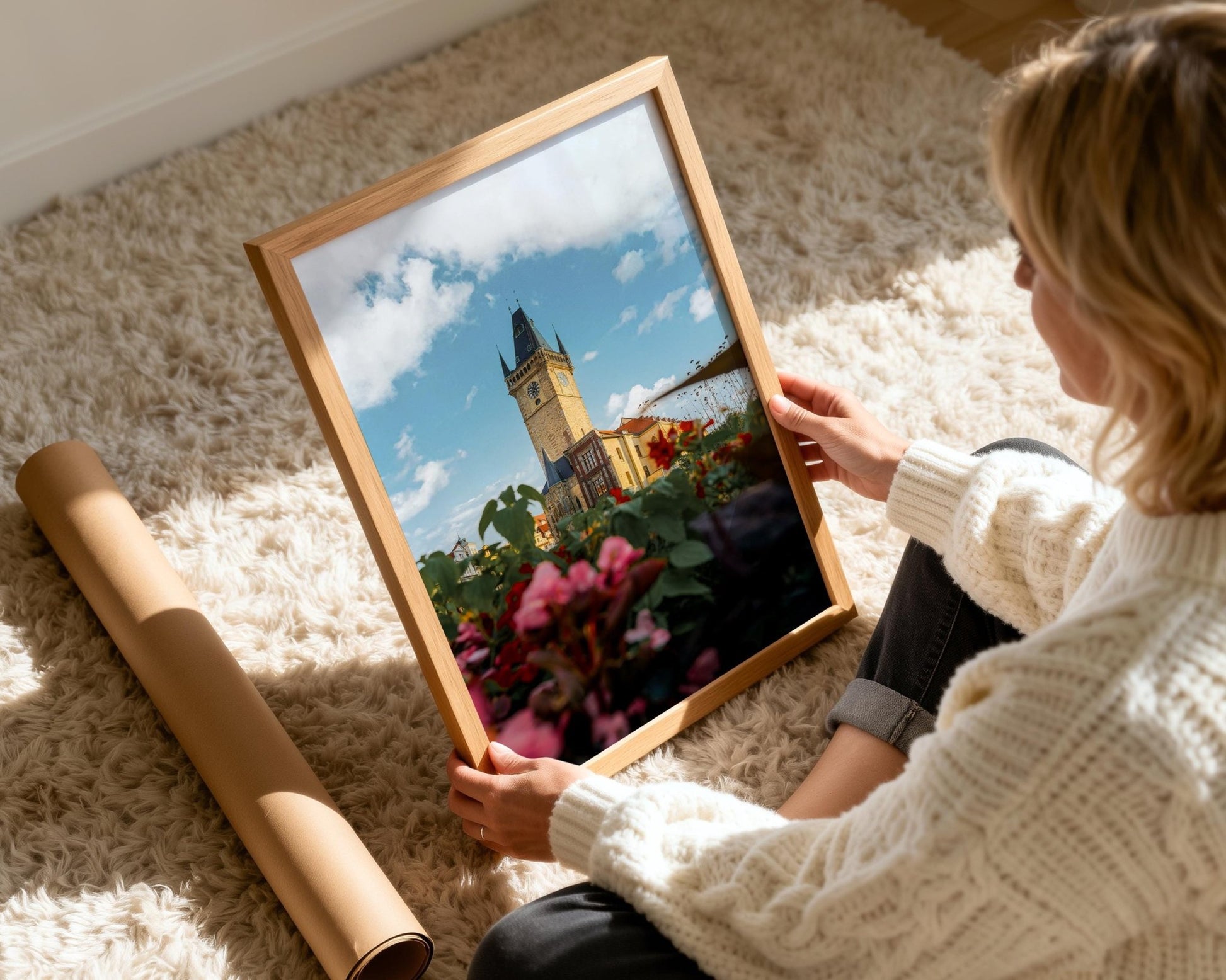 Prague Clock Print - Astronomical Clock Tower Fine Art, Old Town Hall Wall Decor - Hasan Akbas Fine Art