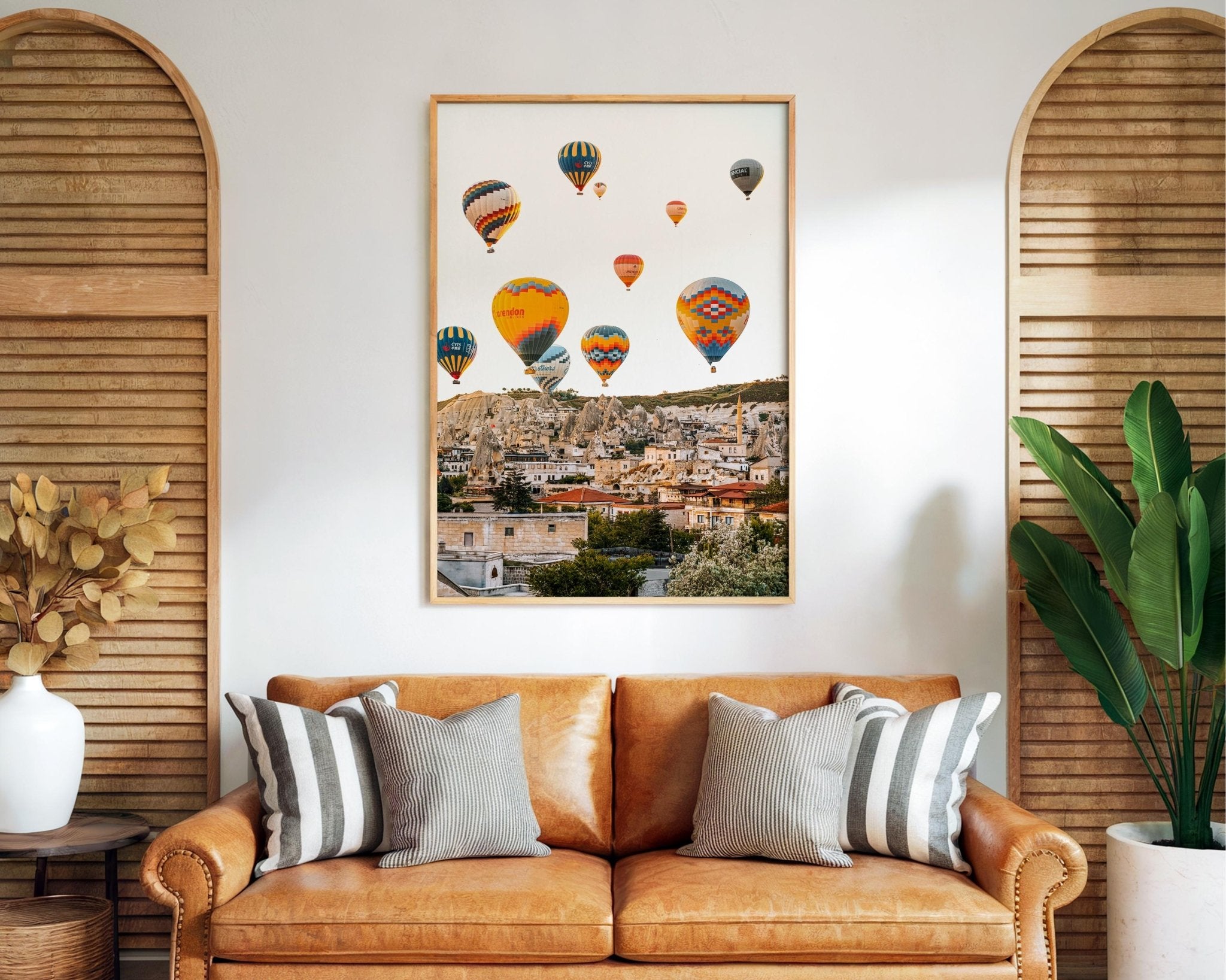 Cappadocia Wall Art, Goreme Turkey Photo, Hot Air Balloons Landscape Print, Travel Home Decor - Hasan Akbas Fine Art