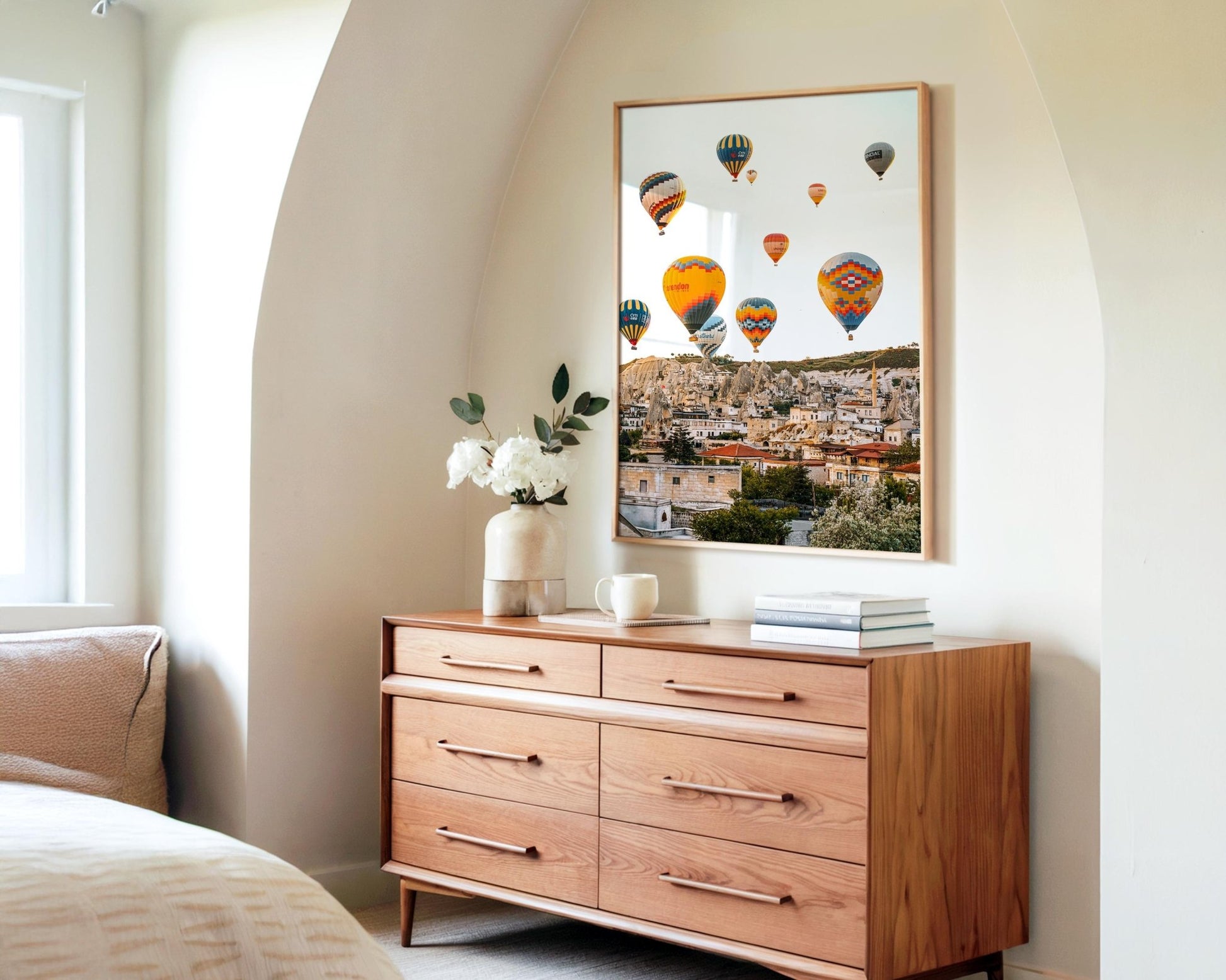 Cappadocia Wall Art, Goreme Turkey Photo, Hot Air Balloons Landscape Print, Travel Home Decor - Hasan Akbas Fine Art