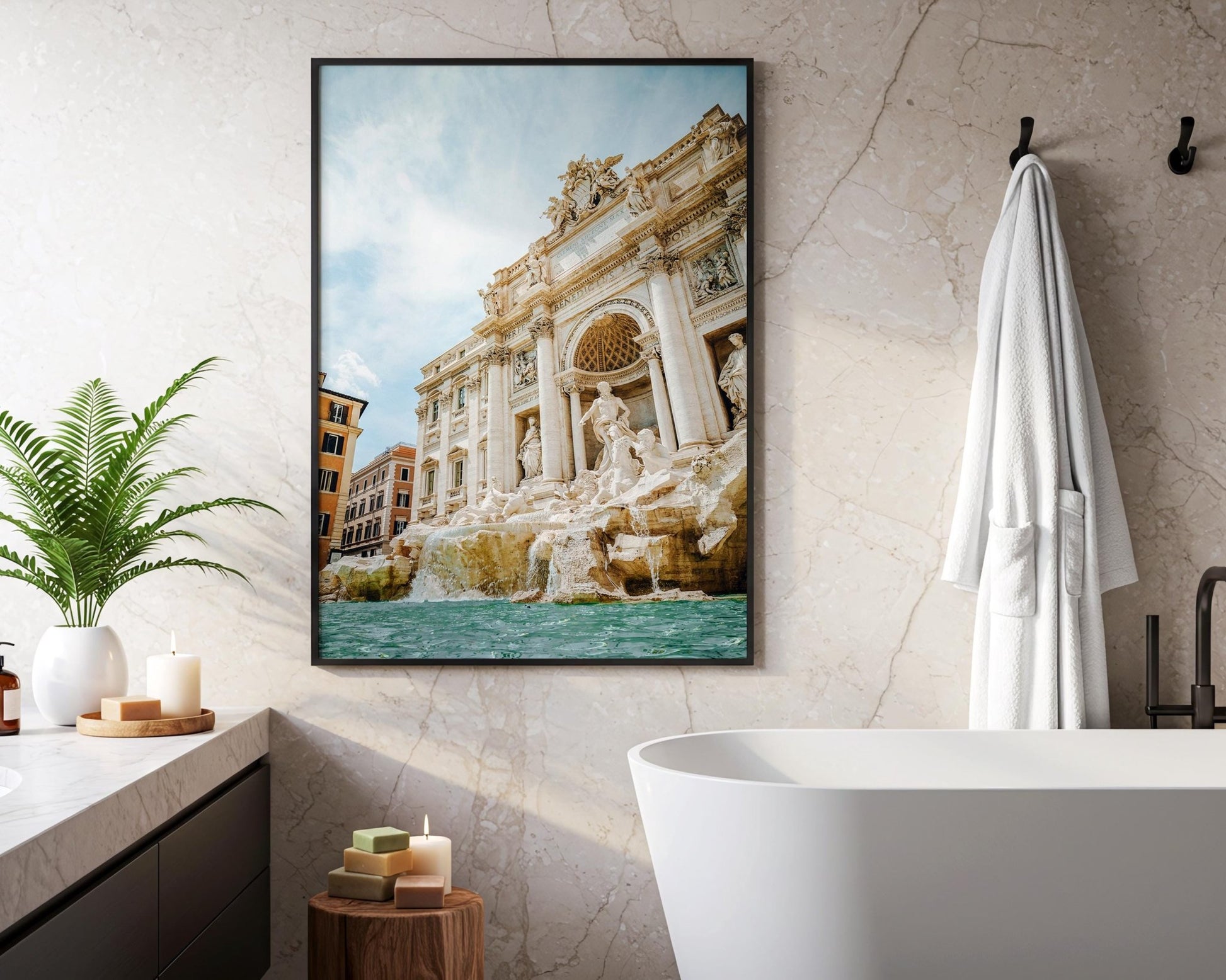 Rome Italy Trevi Fountain Print, Baroque Marble Photo, Turquoise Water Wall Art, Home Decor - Hasan Akbas Fine Art