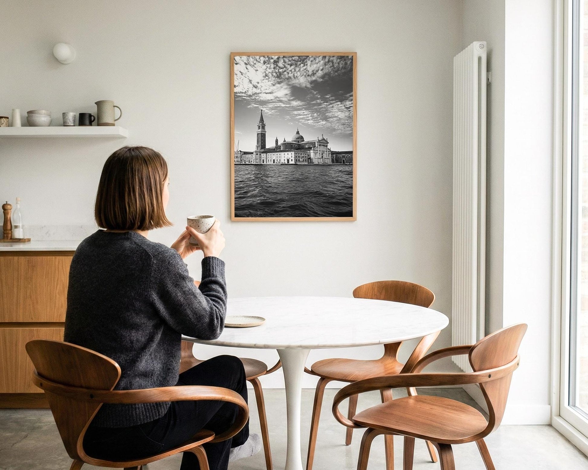 Venice Wall Art – Black and White Italy Photography Print | San Giorgio Maggiore Large Decor - Hasan Akbas Fine Art