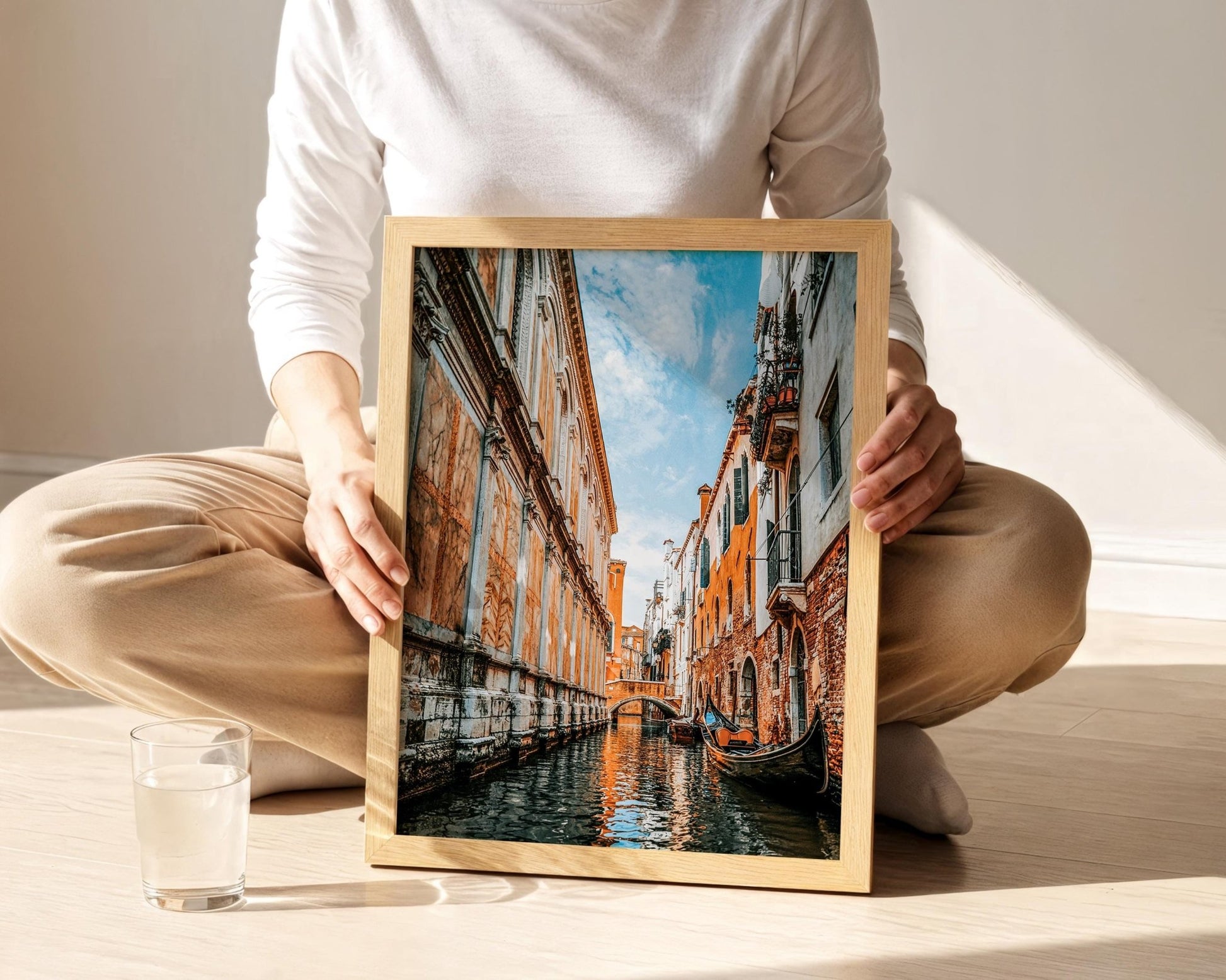 Venice Canal Wall Art - Gondola Photo Print | Rustic Italy Wall Decor Gift - Hasan Akbas Fine Art