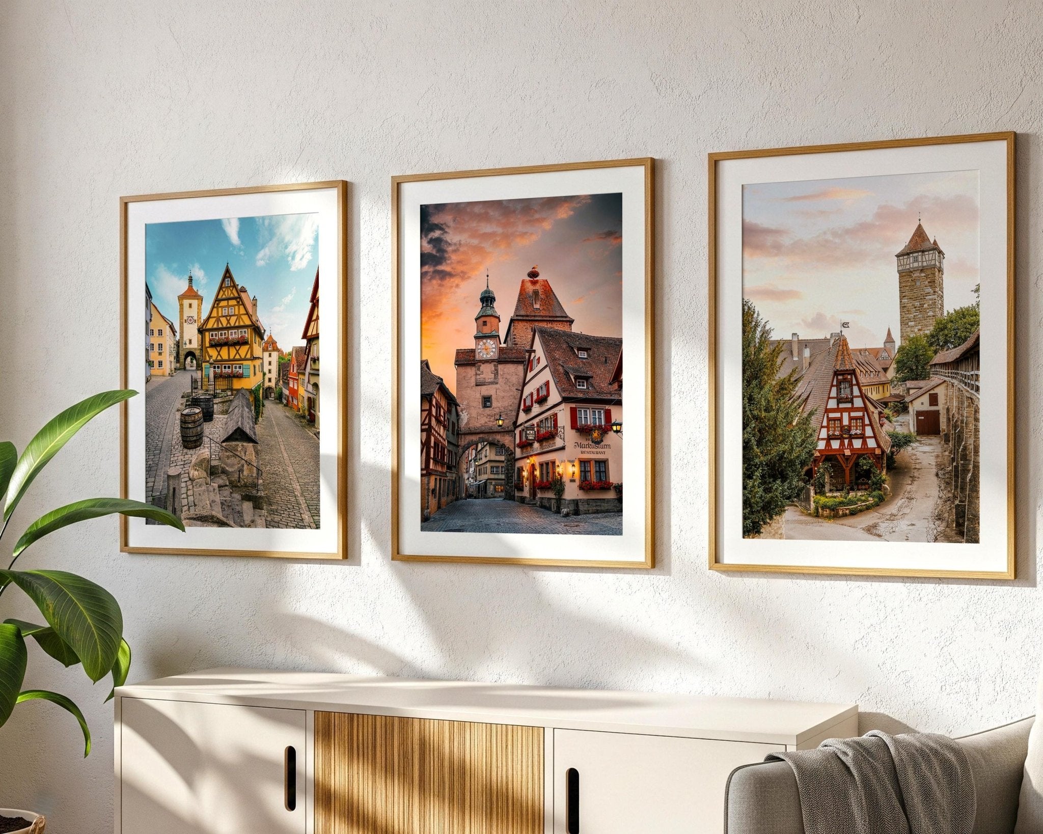 Rothenburg Germany Wall Art – Medieval Gallery Set With Plonlein Clock Tower Prints - Hasan Akbas Fine Art