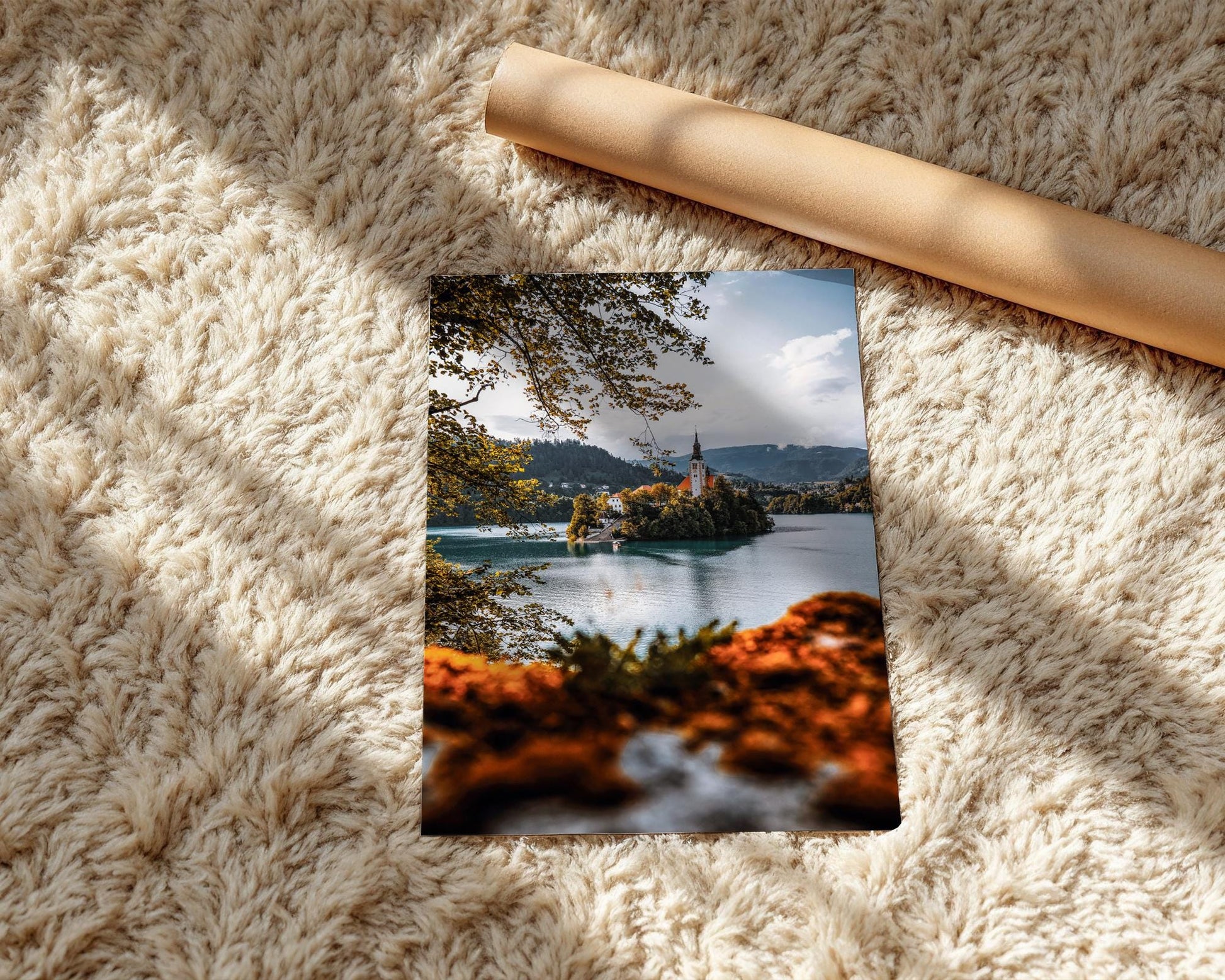 Lake Bled Wall Art – Slovenia Landscape Print | Autumn Island Church Fine Art - Hasan Akbas Fine Art