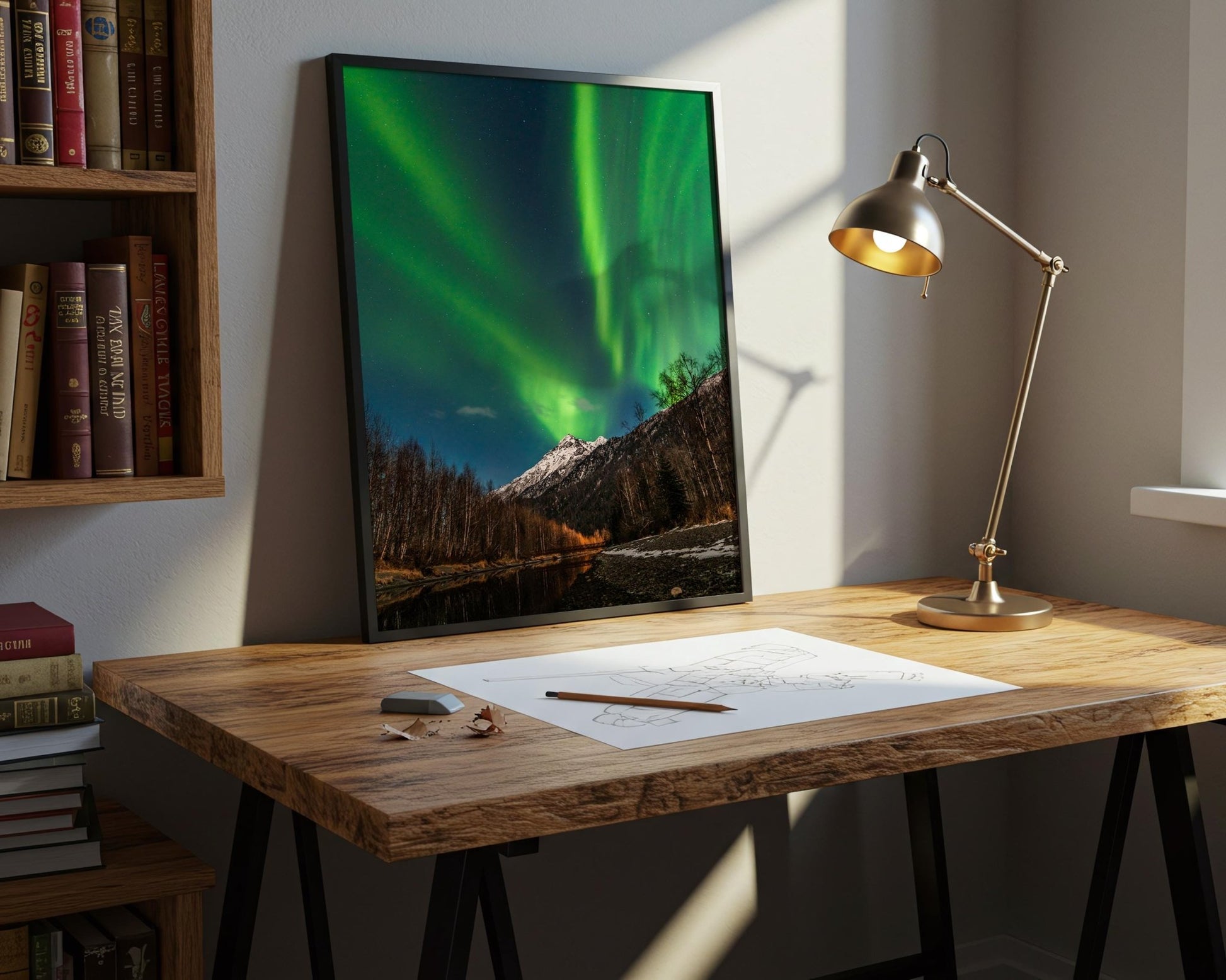 Alaska USA Aurora Borealis Wall Art Print, Northern Lights Photo, Winter Night Sky Home Decor - Hasan Akbas Fine Art