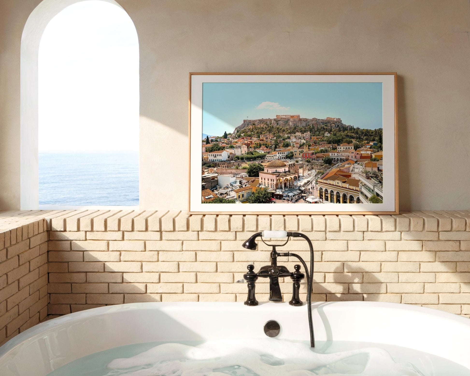 Athens Acropolis Print – Parthenon Photo With Mediterranean Cityscape & Terracotta Rooftops - Hasan Akbas Fine Art