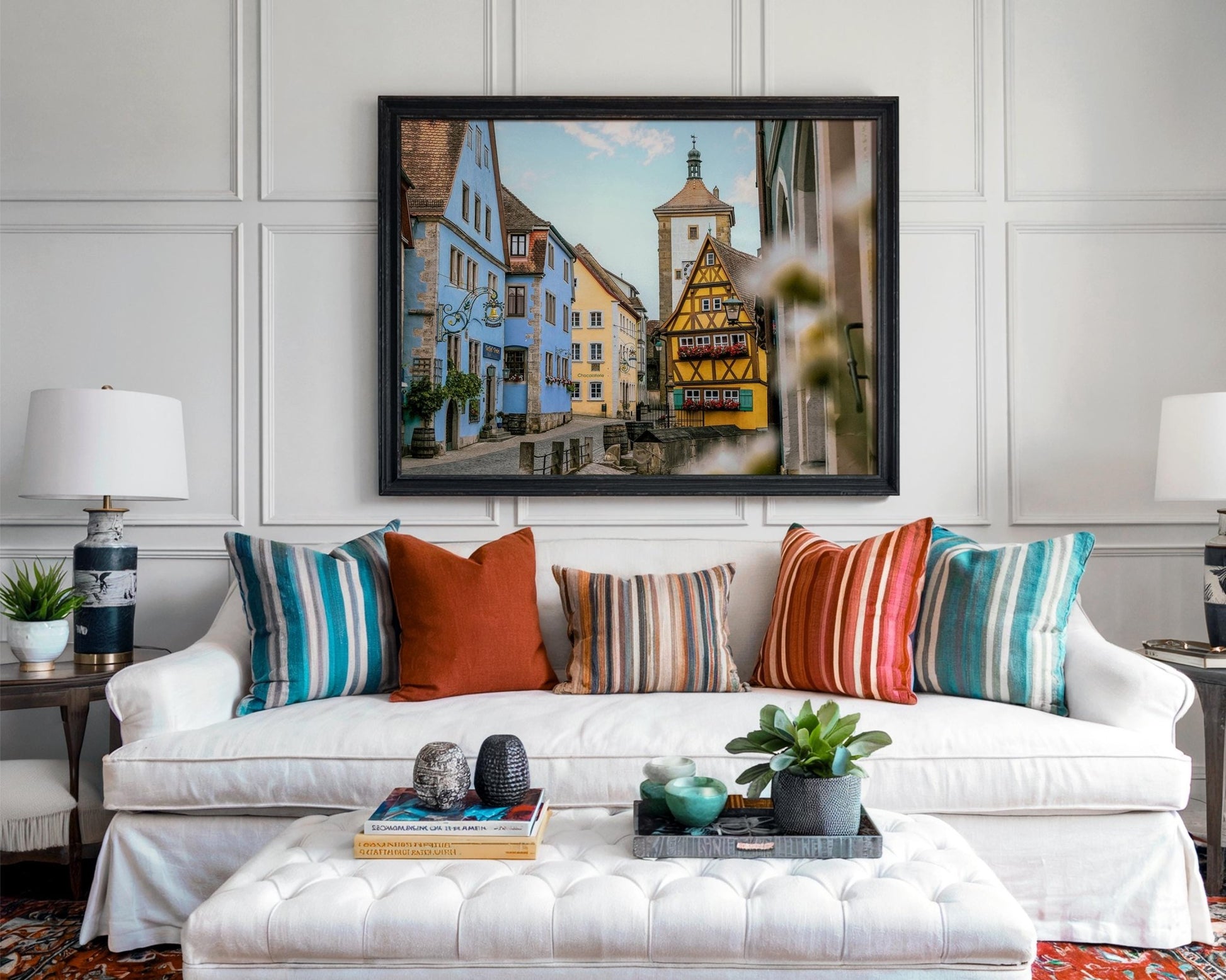 Rothenburg Plonlein Print – Medieval Town Art | Bavaria Wall Decor, Pastel Buildings - Hasan Akbas Fine Art