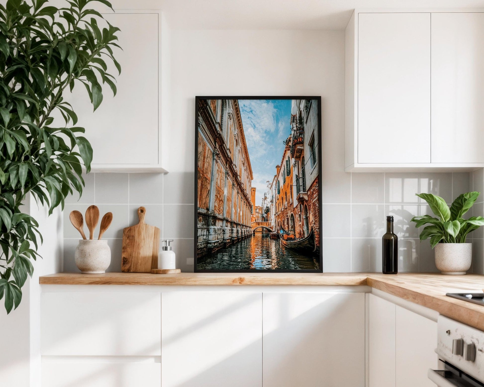 Venice Canal Wall Art - Gondola Photo Print | Rustic Italy Wall Decor Gift - Hasan Akbas Fine Art