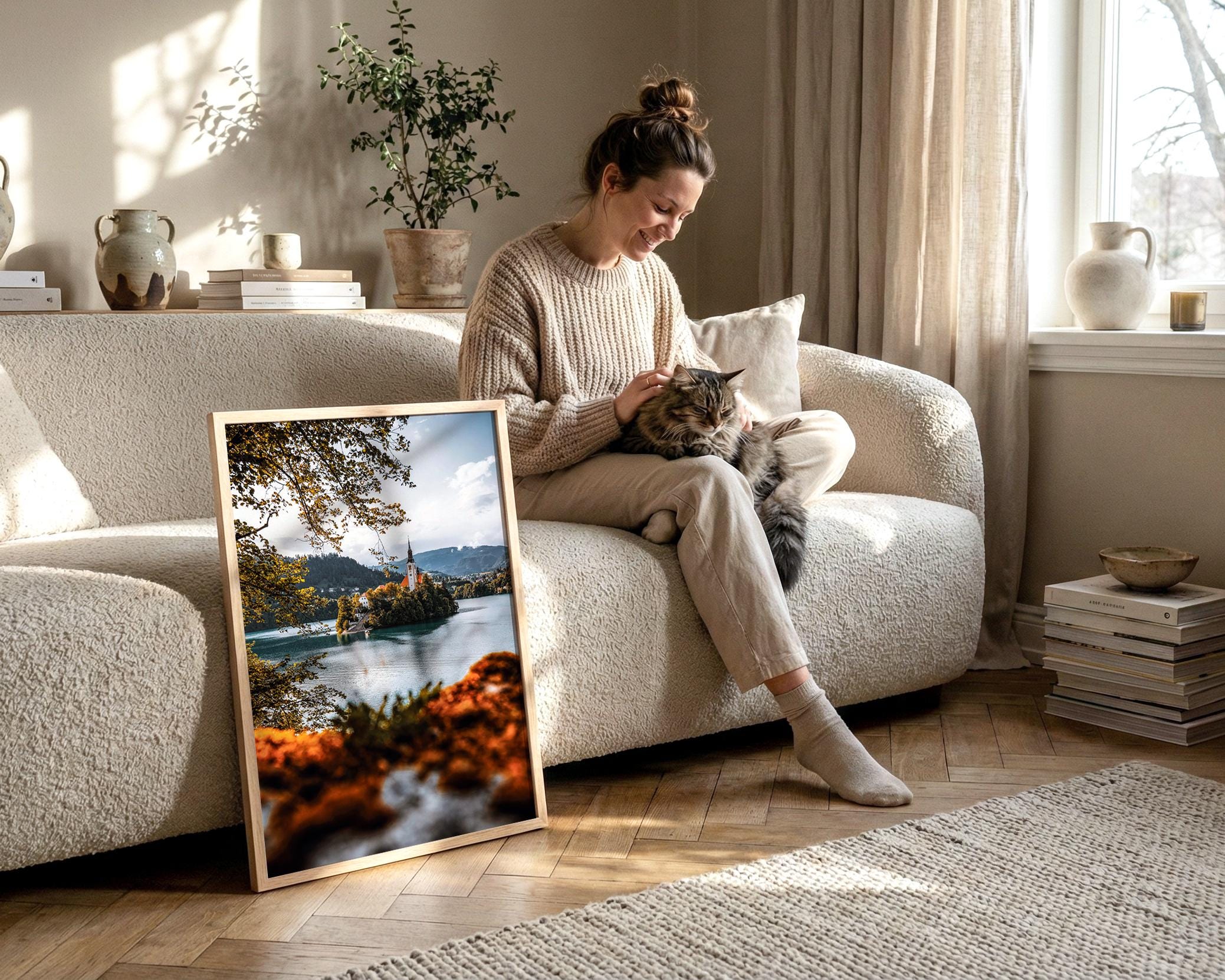 Lake Bled Wall Art – Slovenia Landscape Print | Autumn Island Church Fine Art - Hasan Akbas Fine Art