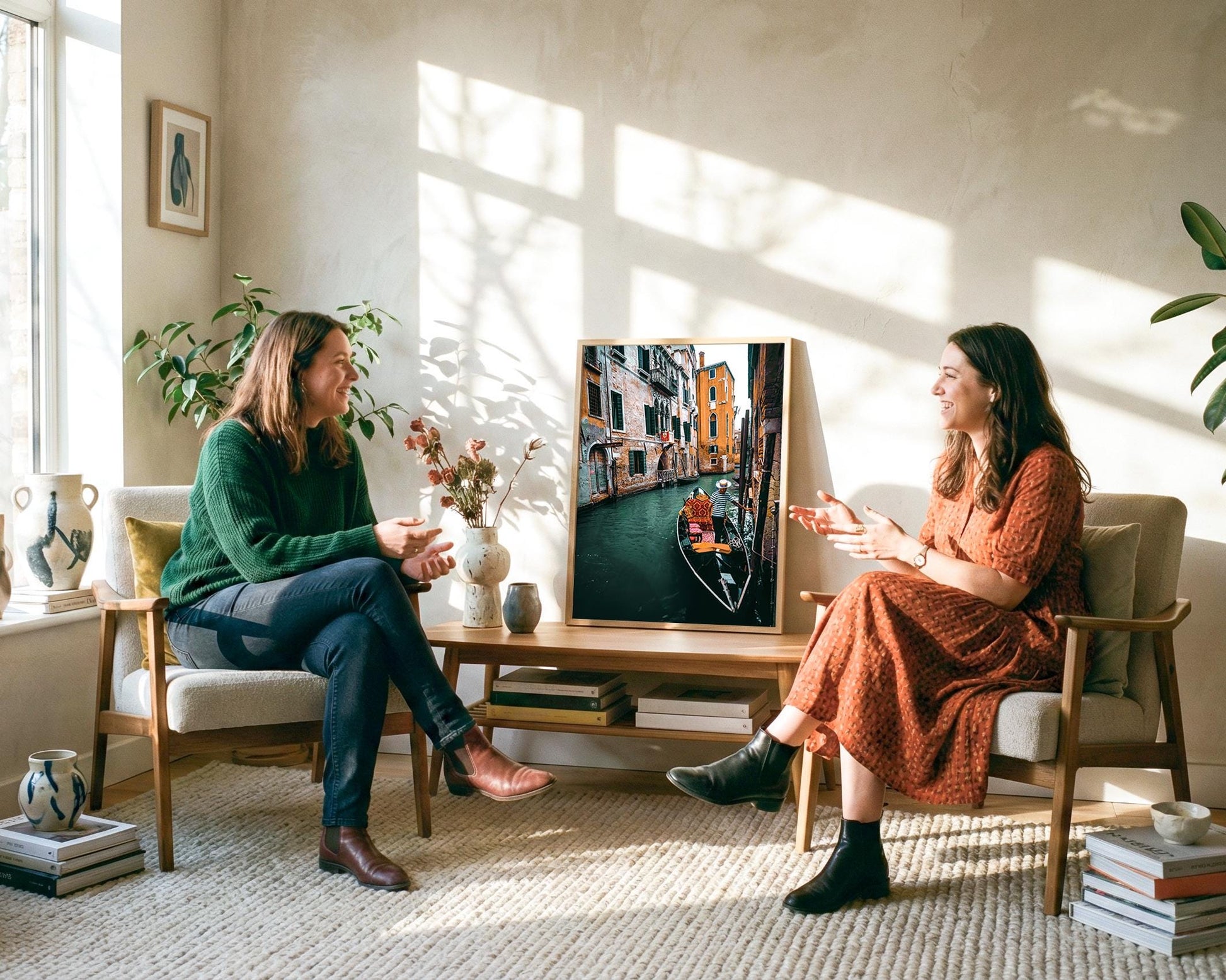 Venice Italy Photo Print, Gondolier Boat on Canal Wall Art, Italian Gondola Home Decor - Hasan Akbas Fine Art