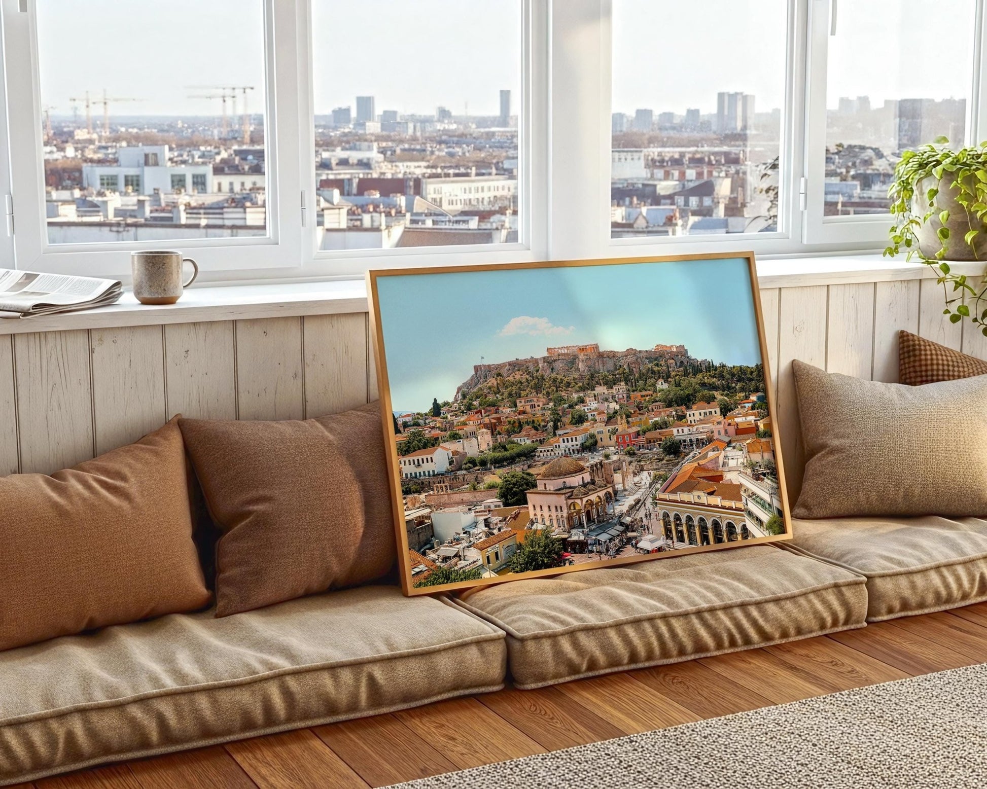 Athens Acropolis Print – Parthenon Photo With Mediterranean Cityscape & Terracotta Rooftops - Hasan Akbas Fine Art