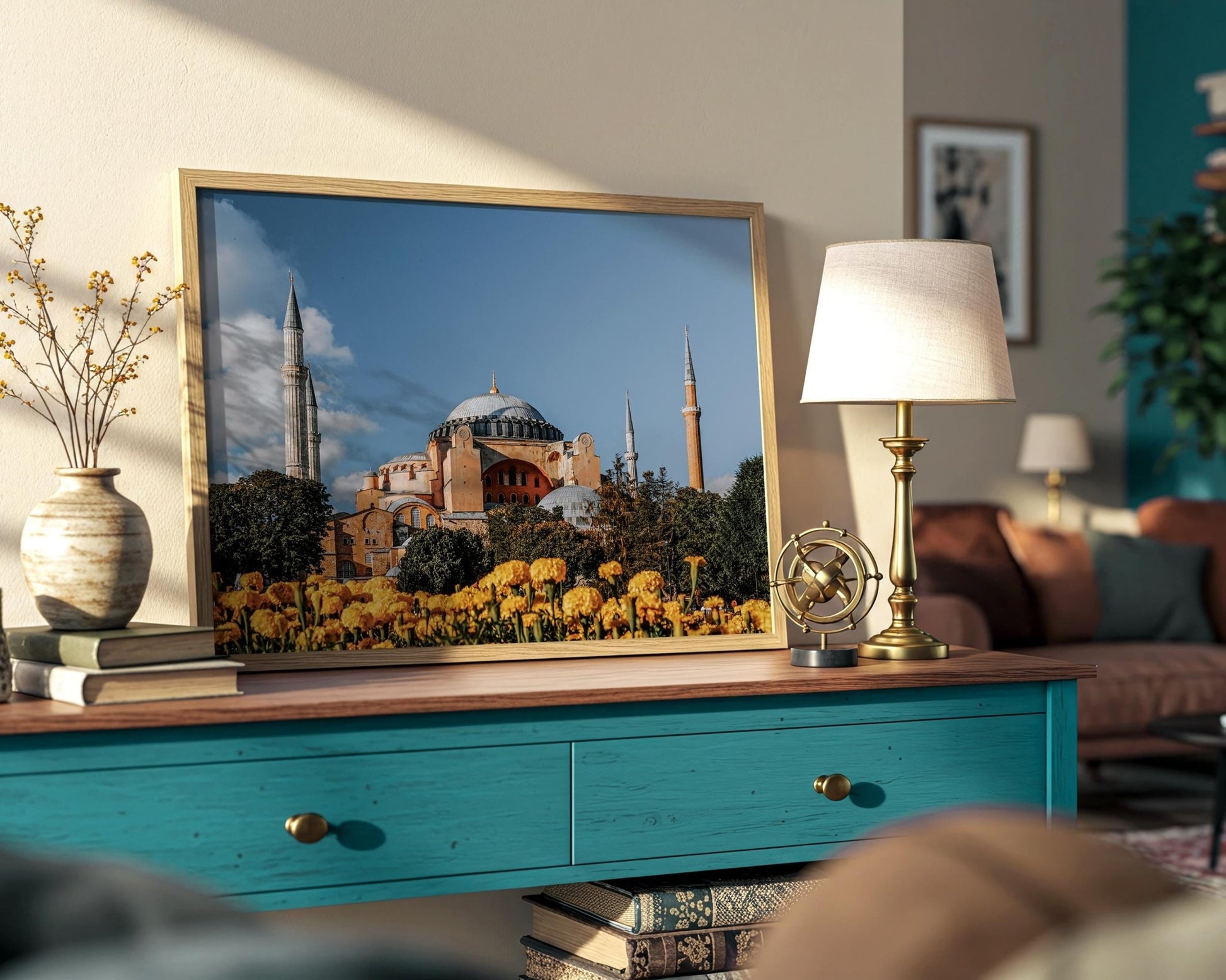Hagia Sophia Wall Art, Istanbul Photo, Turkey Print, Garden Flowers, Iconic Landmark Home Decor - Hasan Akbas Fine Art