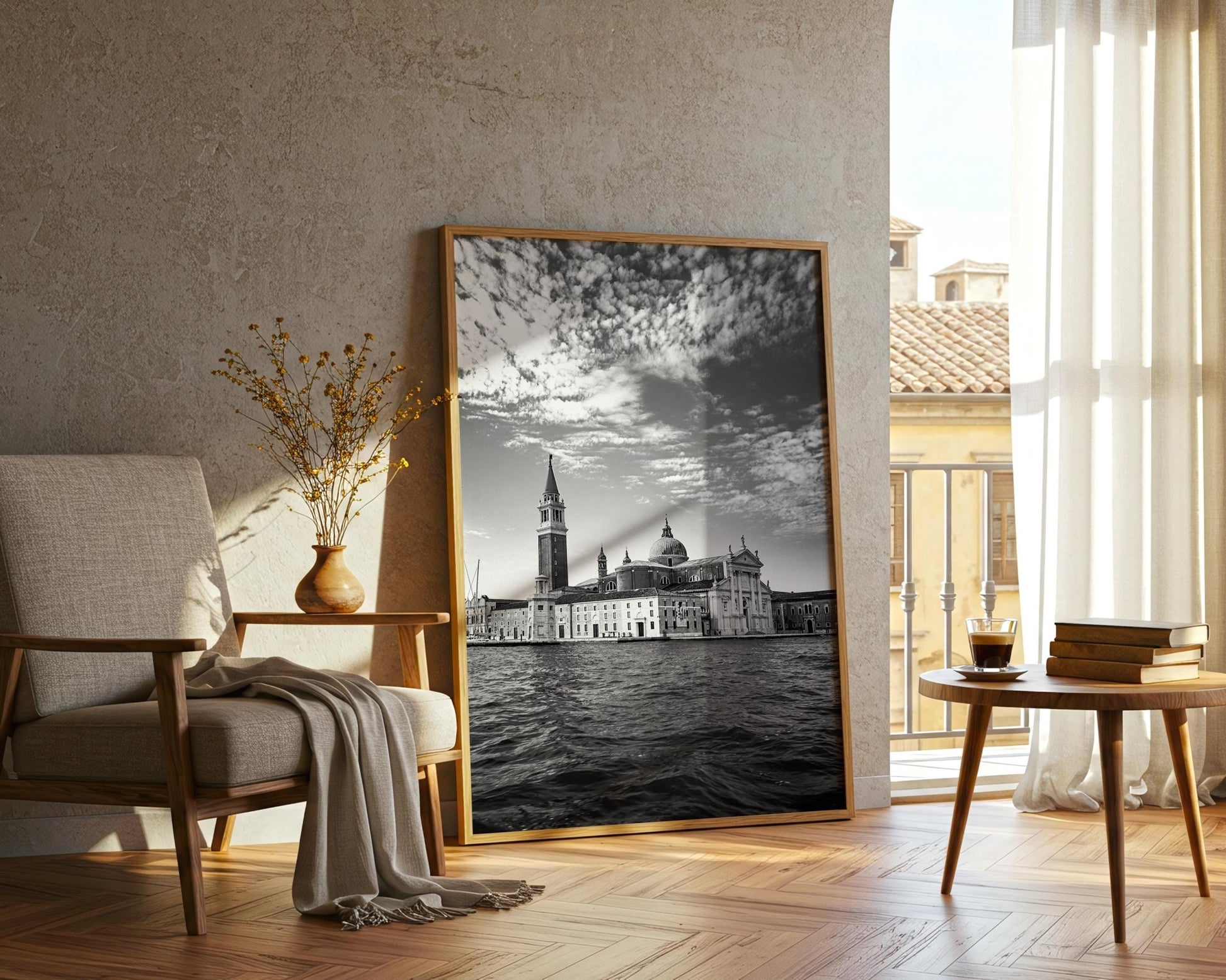 Venice Wall Art – Black and White Italy Photography Print | San Giorgio Maggiore Large Decor - Hasan Akbas Fine Art