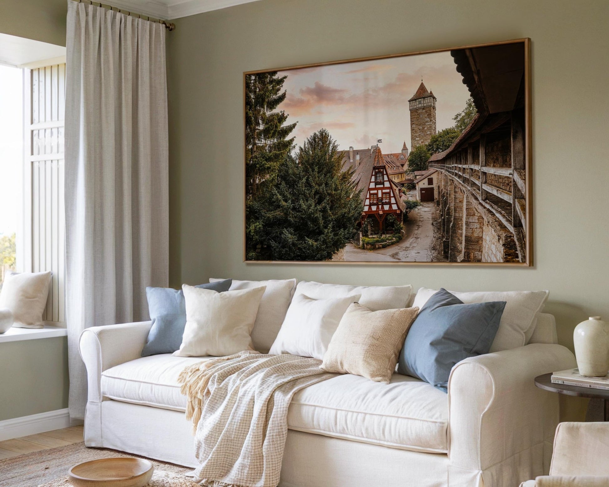 Rothenburg Germany Print - Morning Light on Old Town Timber Houses - Hasan Akbas Fine Art