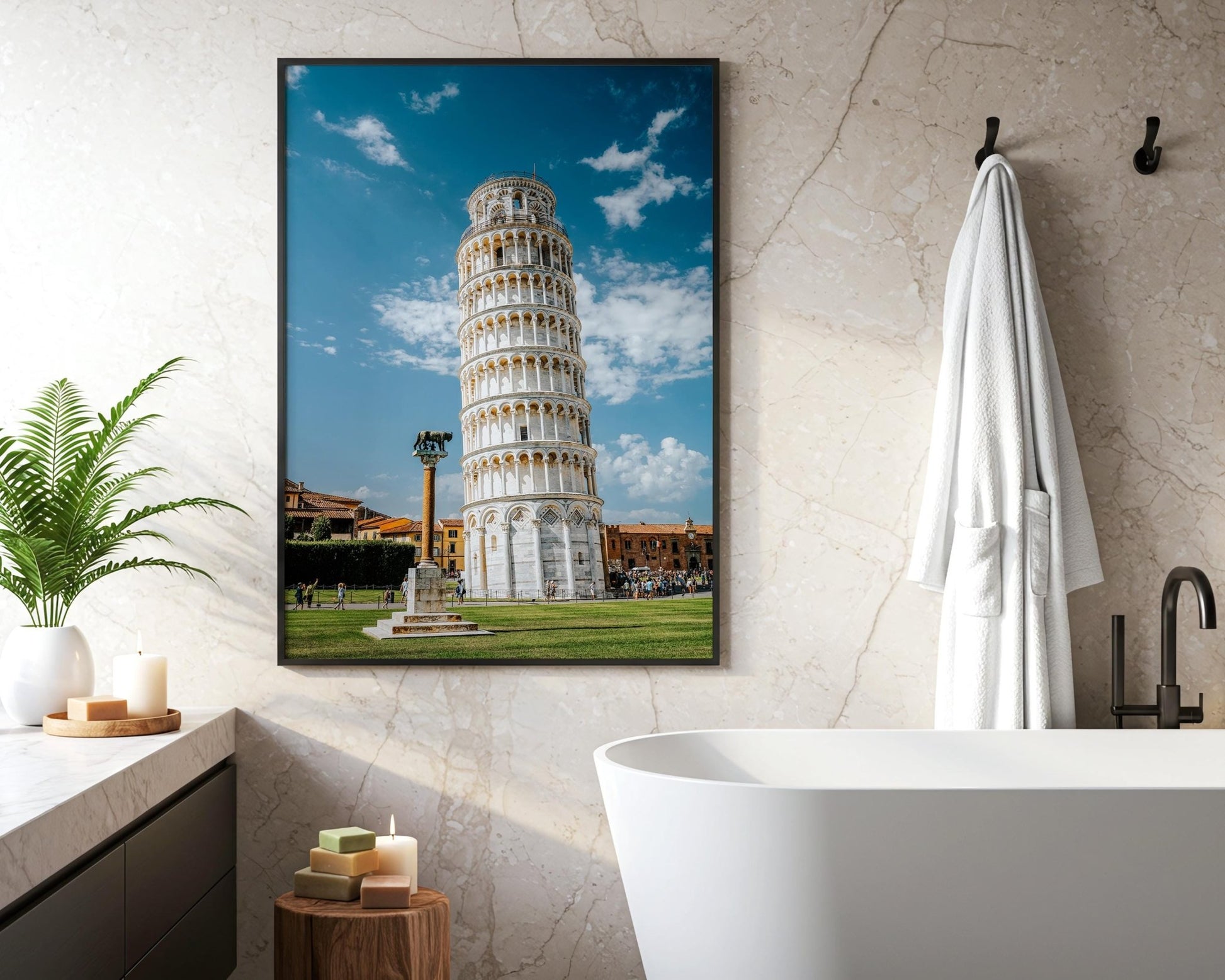 Pisa Italy Wall Art Print, Leaning Tower Photo, Tuscany Photography, Minimalist Home Decor - Hasan Akbas Fine Art