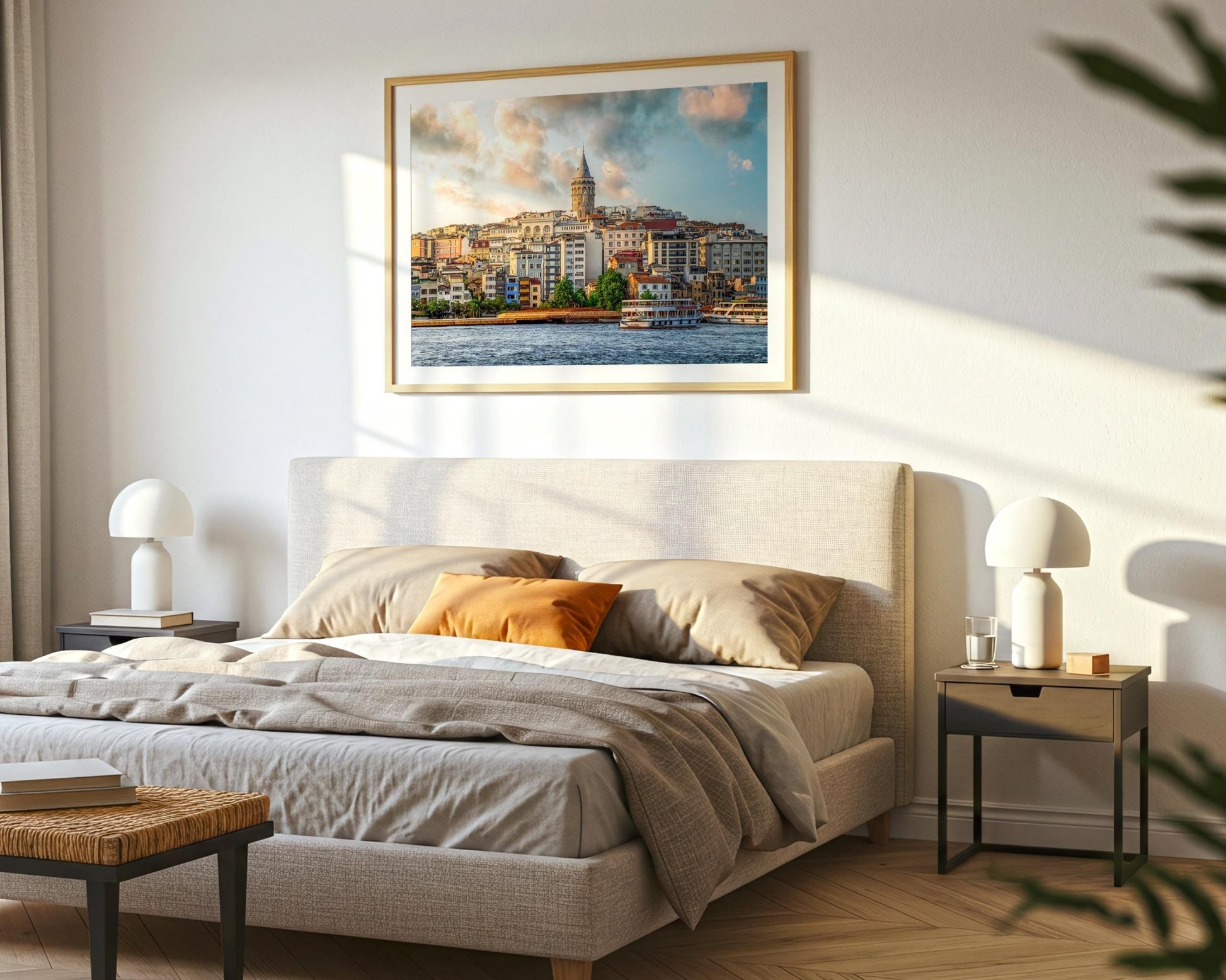 Istanbul Turkey Galata Tower Print, Golden Horn Sunset Photo, Ferry Wall Art, Home Decor - Hasan Akbas Fine Art