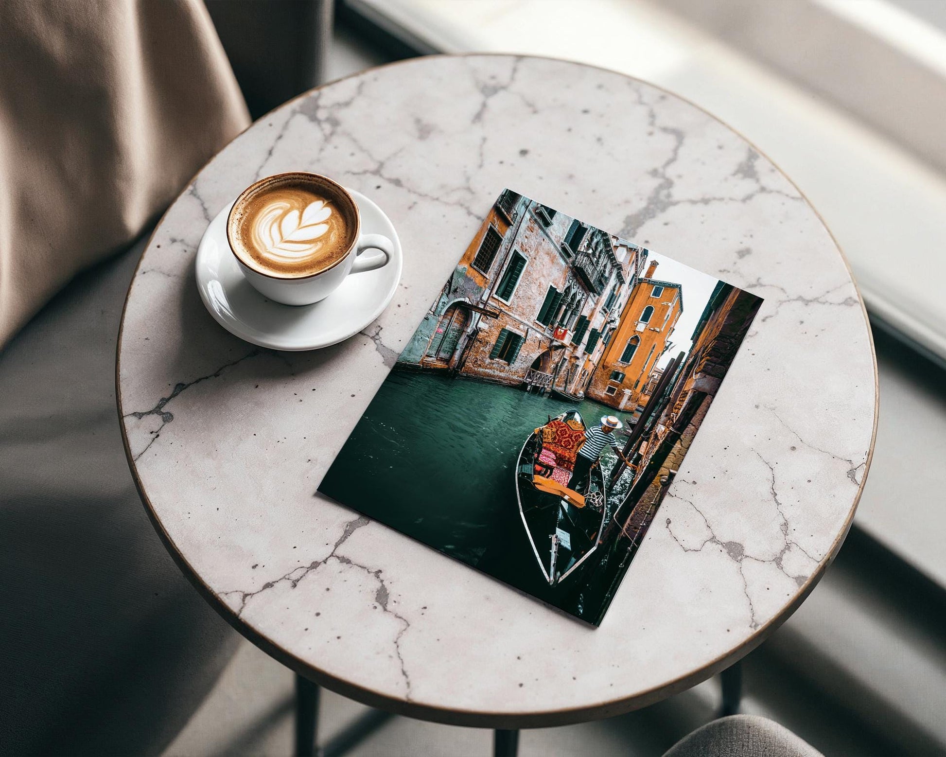 Venice Italy Photo Print, Gondolier Boat on Canal Wall Art, Italian Gondola Home Decor - Hasan Akbas Fine Art