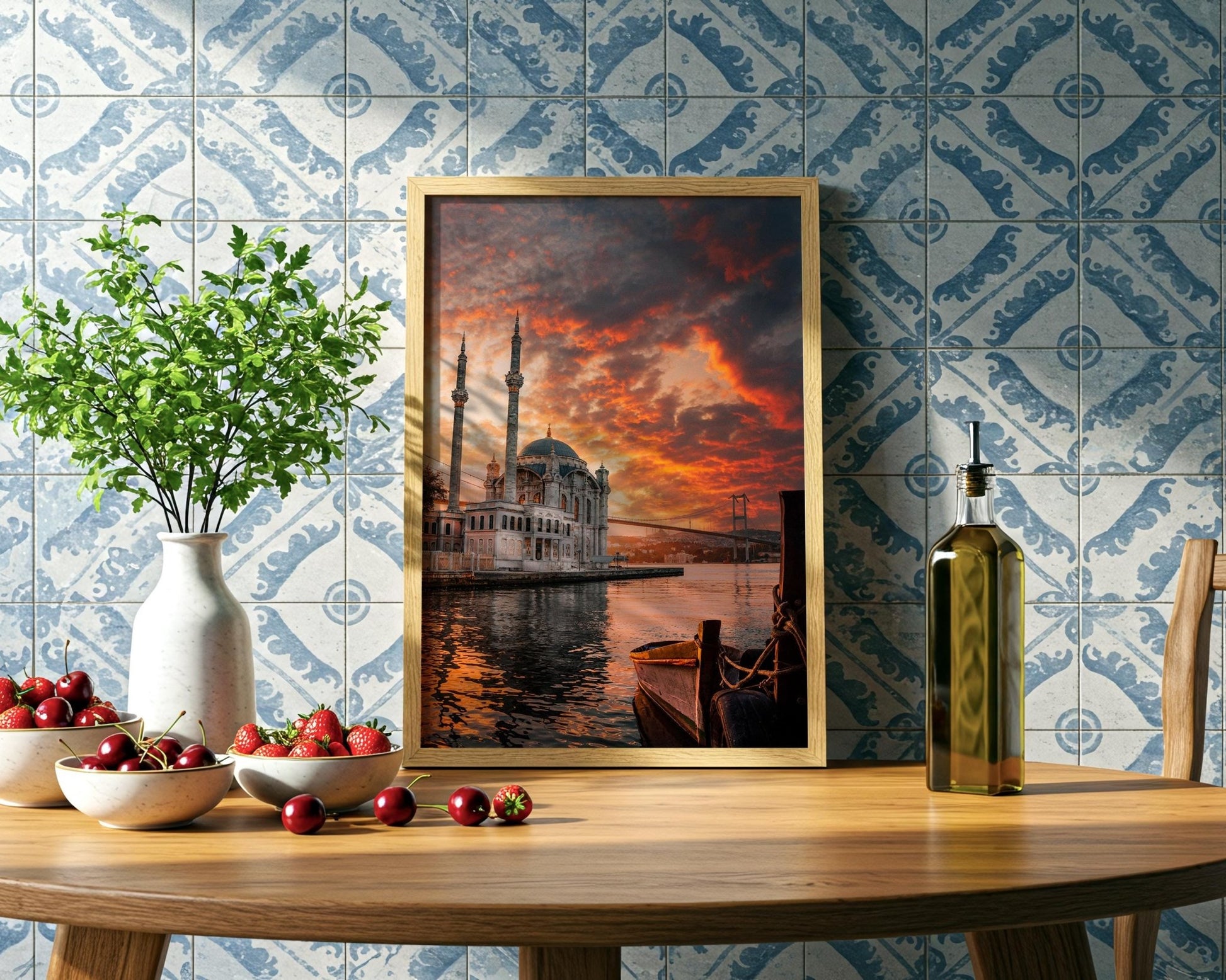 Ortakoy Mosque Wall Art | Istanbul Wall Decor - Bosphorus Sunrise Photo Print - Hasan Akbas Fine Art