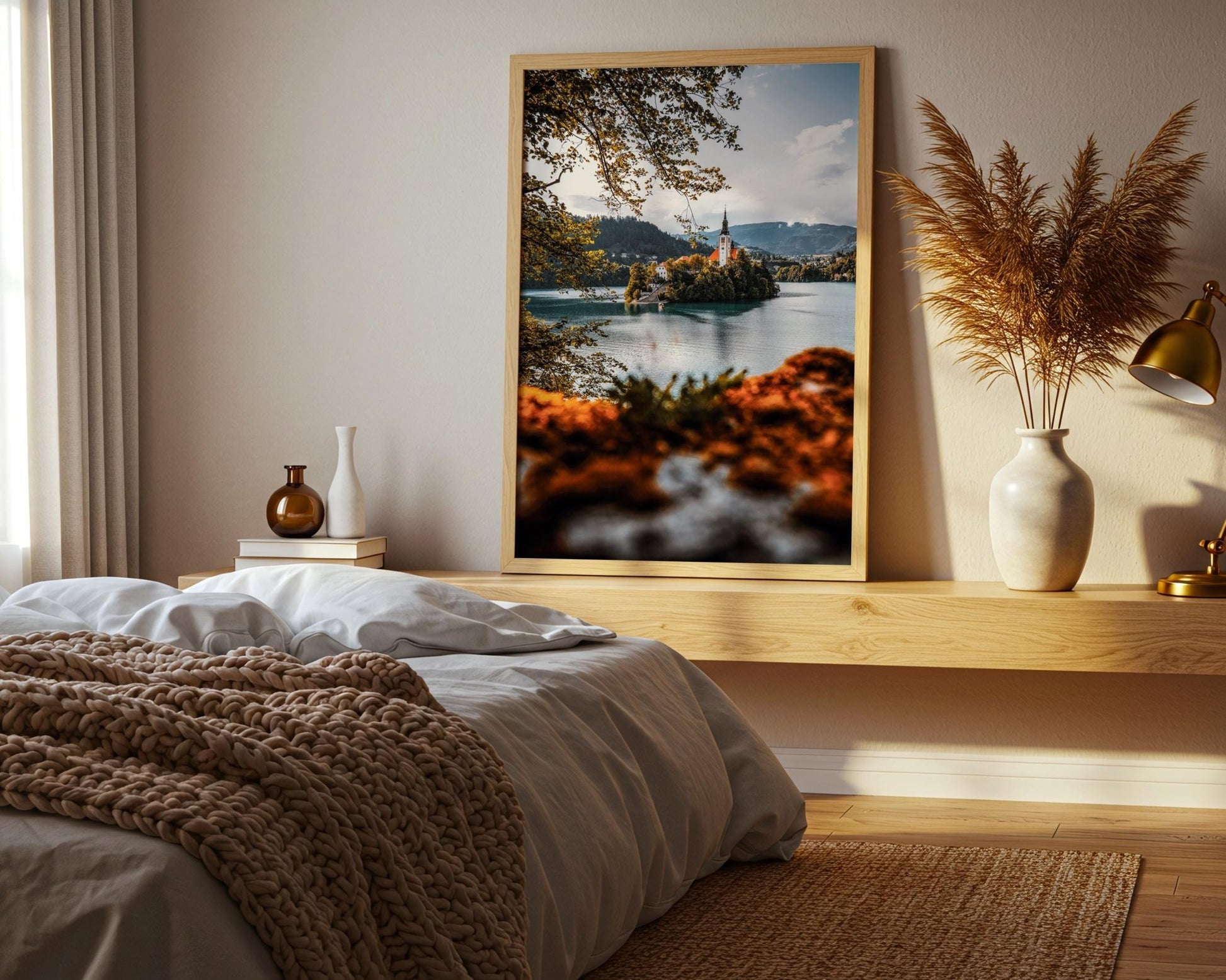 Lake Bled Wall Art – Slovenia Landscape Print | Autumn Island Church Fine Art - Hasan Akbas Fine Art