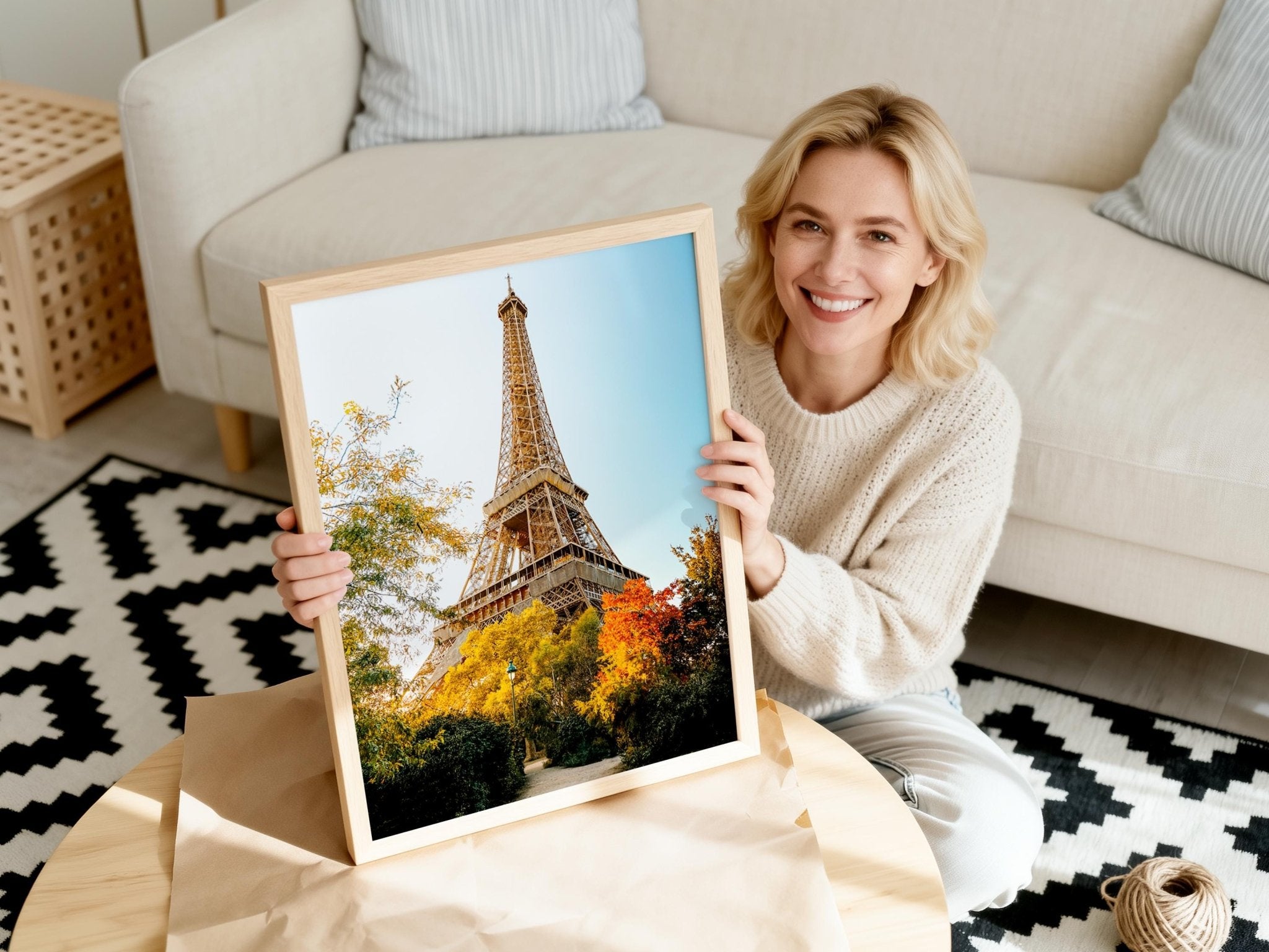 Paris France Eiffel Tower Print, Autumn Golden Hour Photo, Iconic Wall Art, Home Decor - Hasan Akbas Fine Art