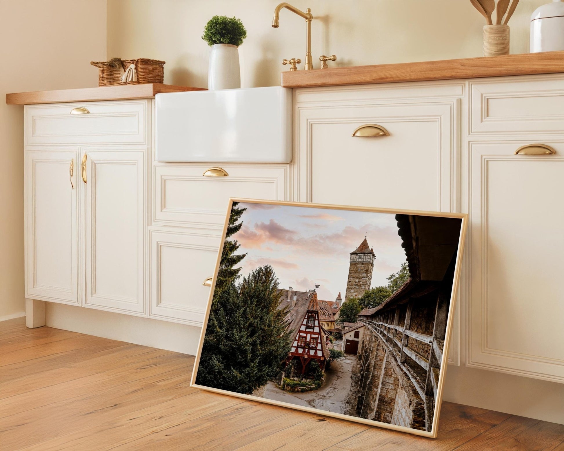 Rothenburg Germany Print - Morning Light on Old Town Timber Houses - Hasan Akbas Fine Art