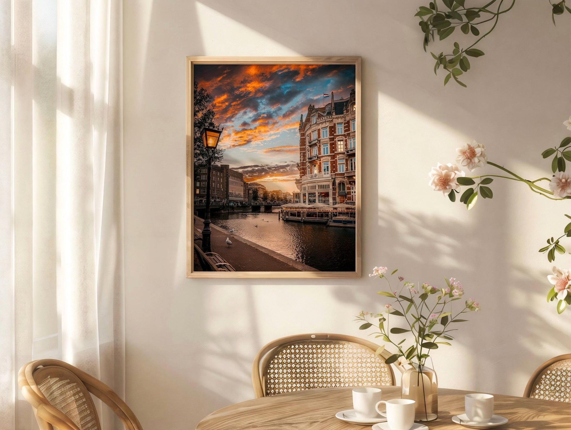 Amsterdam Canal Sunset Print – Museum Quality Fine Art Wall Decor - Hasan Akbas Fine Art