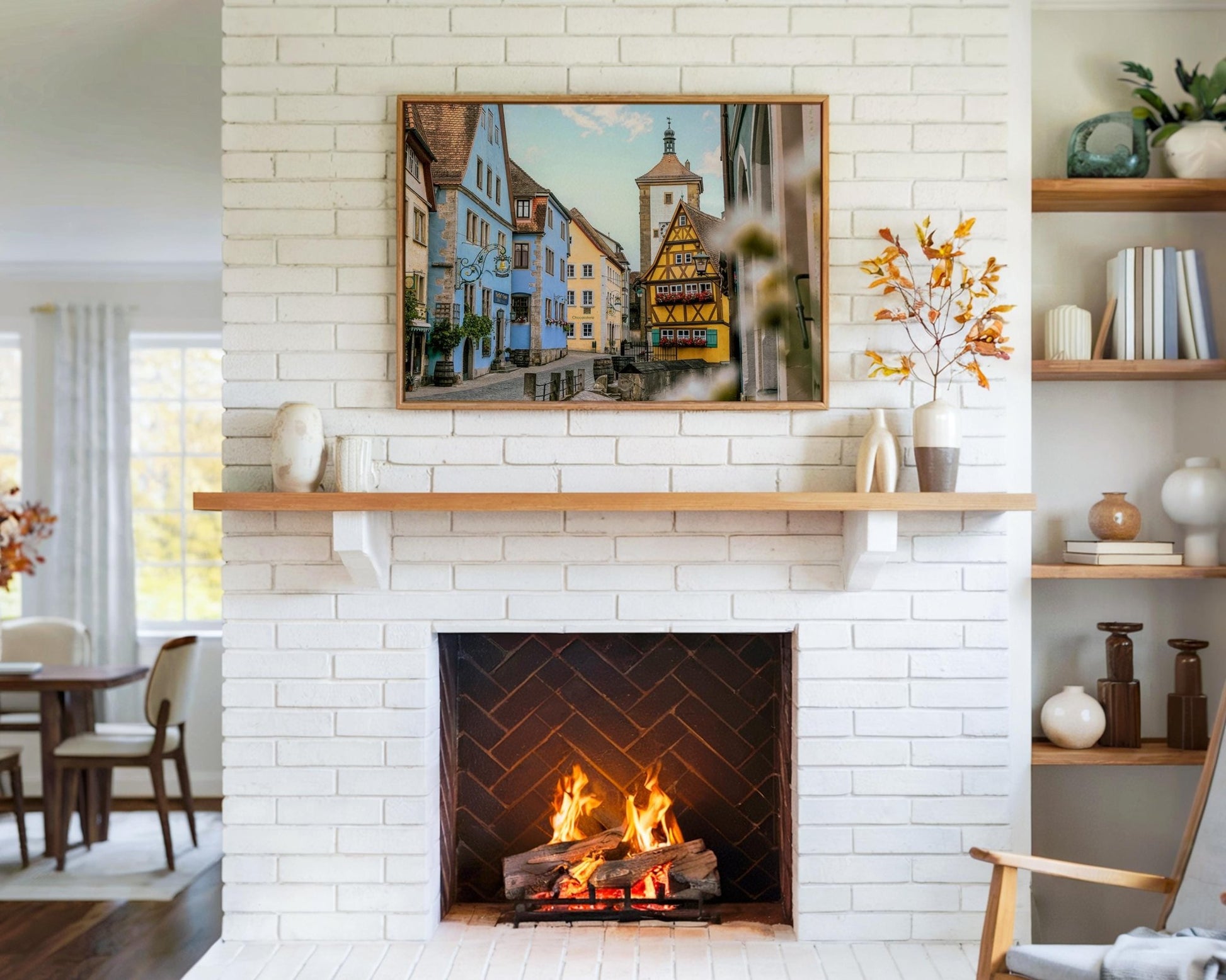 Rothenburg Plonlein Print – Medieval Town Art | Bavaria Wall Decor, Pastel Buildings - Hasan Akbas Fine Art