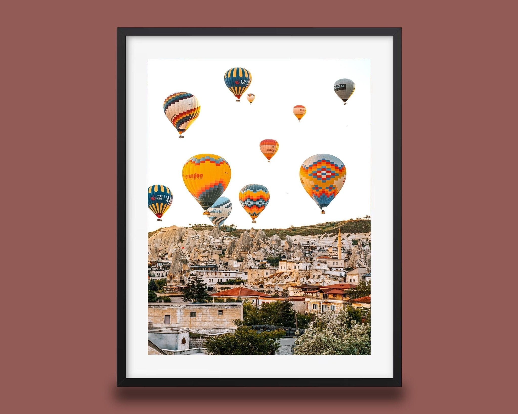 Cappadocia Wall Art, Goreme Turkey Photo, Hot Air Balloons Landscape Print, Travel Home Decor - Hasan Akbas Fine Art