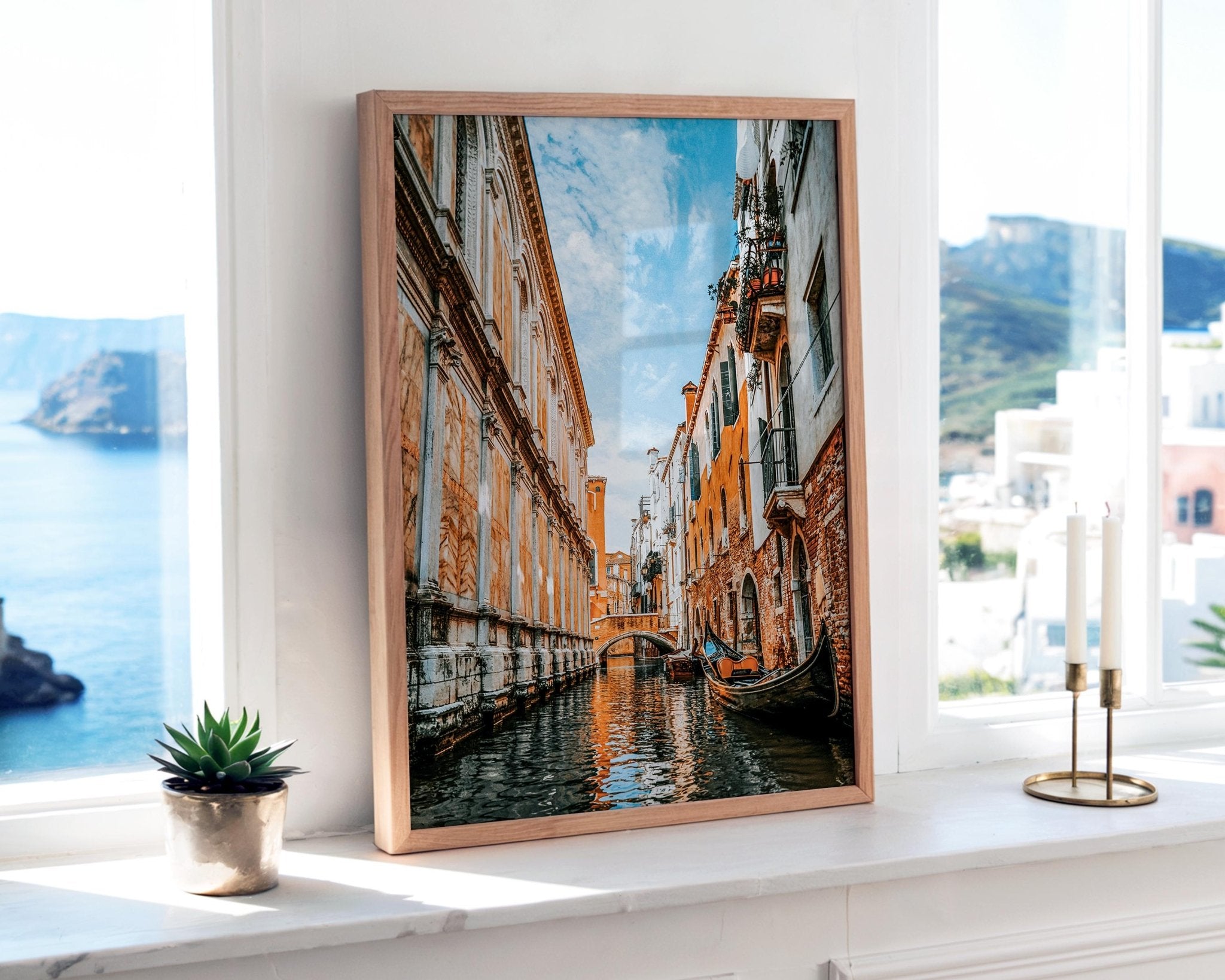 Venice Canal Wall Art - Gondola Photo Print | Rustic Italy Wall Decor Gift - Hasan Akbas Fine Art
