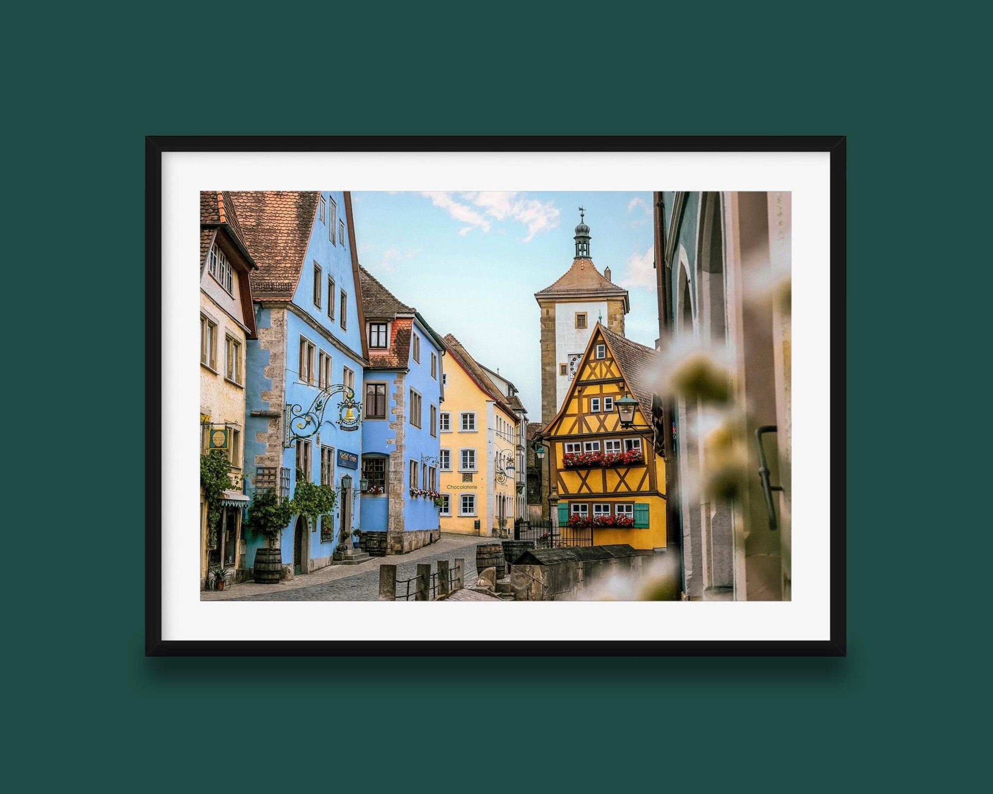 Rothenburg Plonlein Print – Medieval Town Art | Bavaria Wall Decor, Pastel Buildings - Hasan Akbas Fine Art