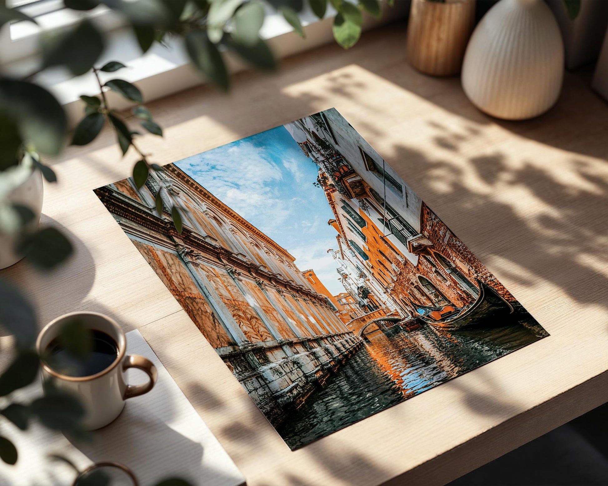 Venice Canal Wall Art - Gondola Photo Print | Rustic Italy Wall Decor Gift - Hasan Akbas Fine Art