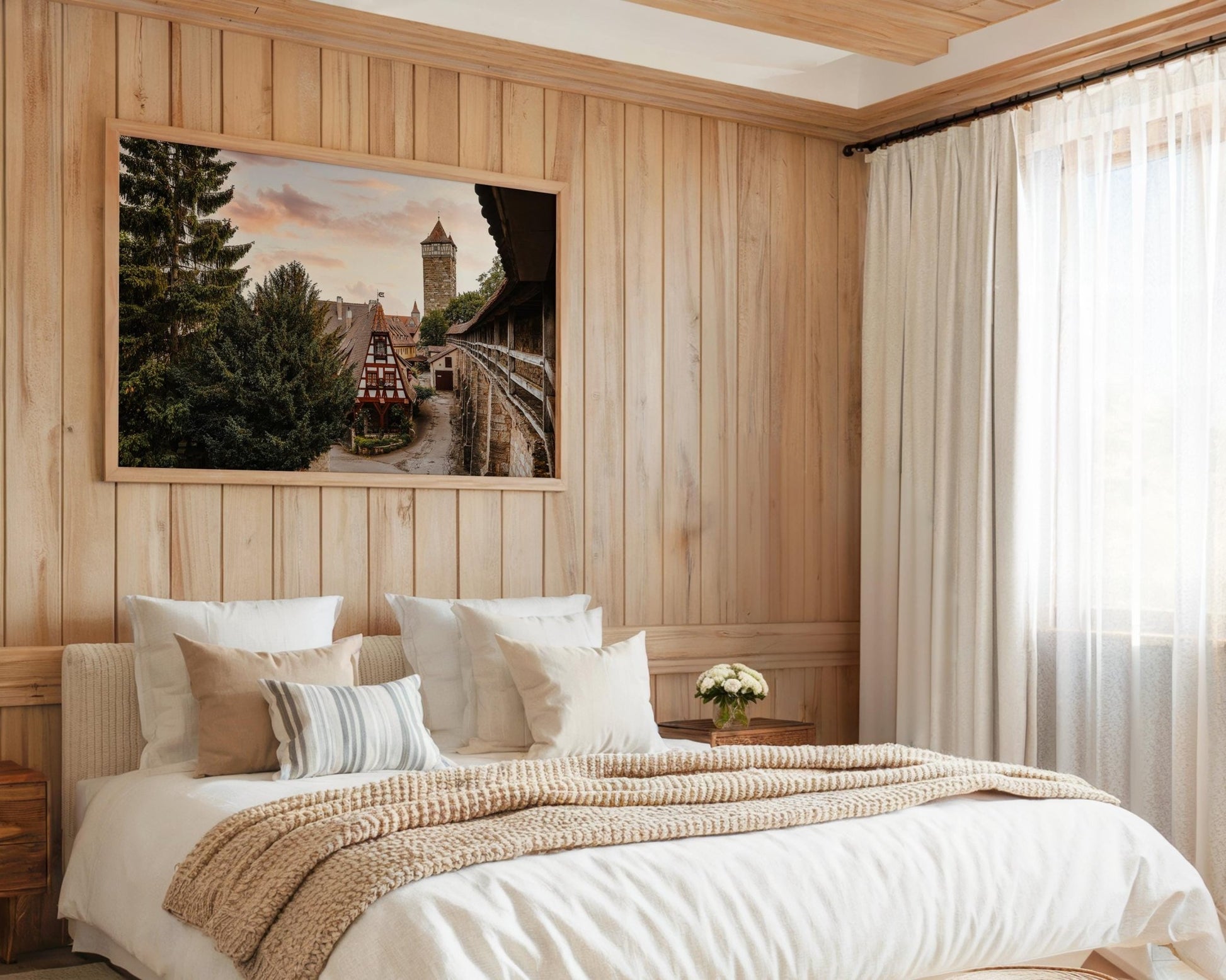 Rothenburg Germany Print - Morning Light on Old Town Timber Houses - Hasan Akbas Fine Art