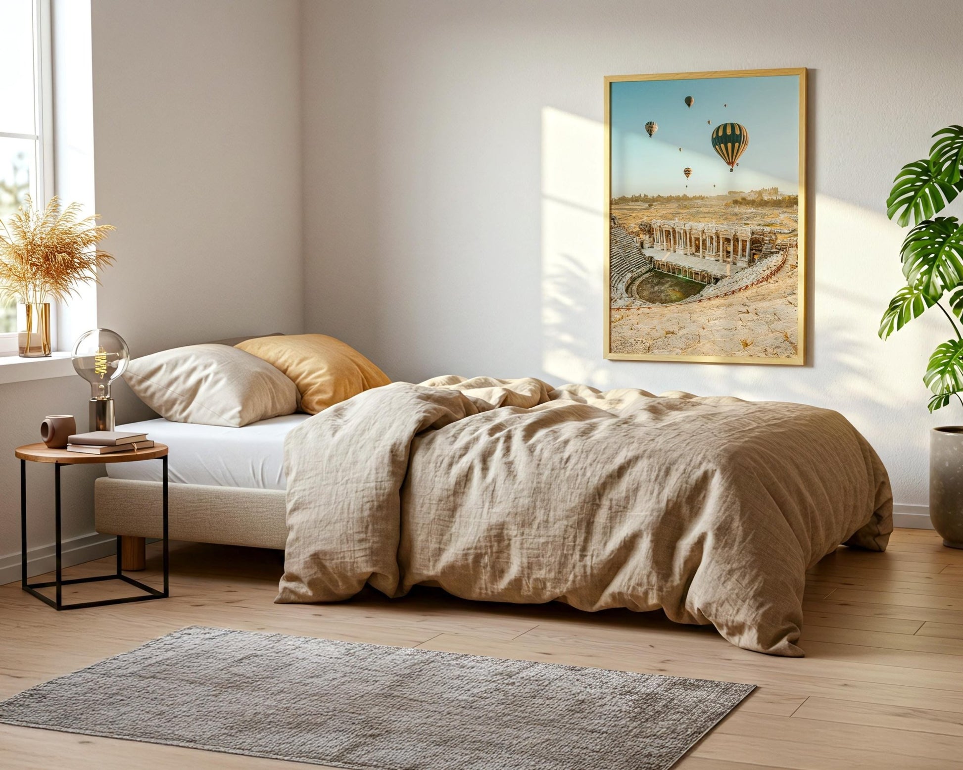 Hierapolis Pamukkale Wall Art, Turkey Photo, Hot Air Balloons, Roman Ancient City, Home Decor - Hasan Akbas Fine Art