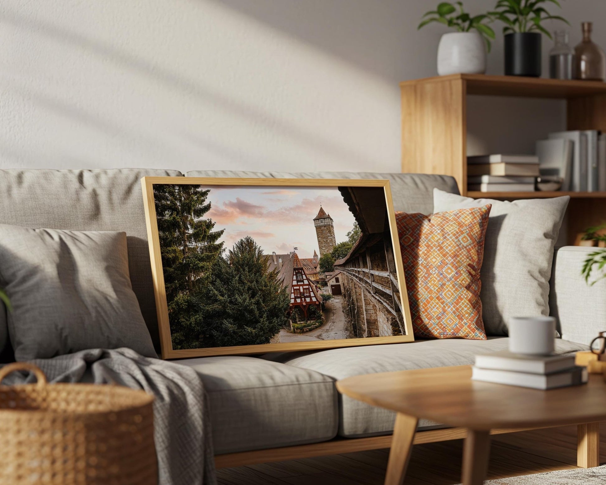 Rothenburg Germany Print - Morning Light on Old Town Timber Houses - Hasan Akbas Fine Art