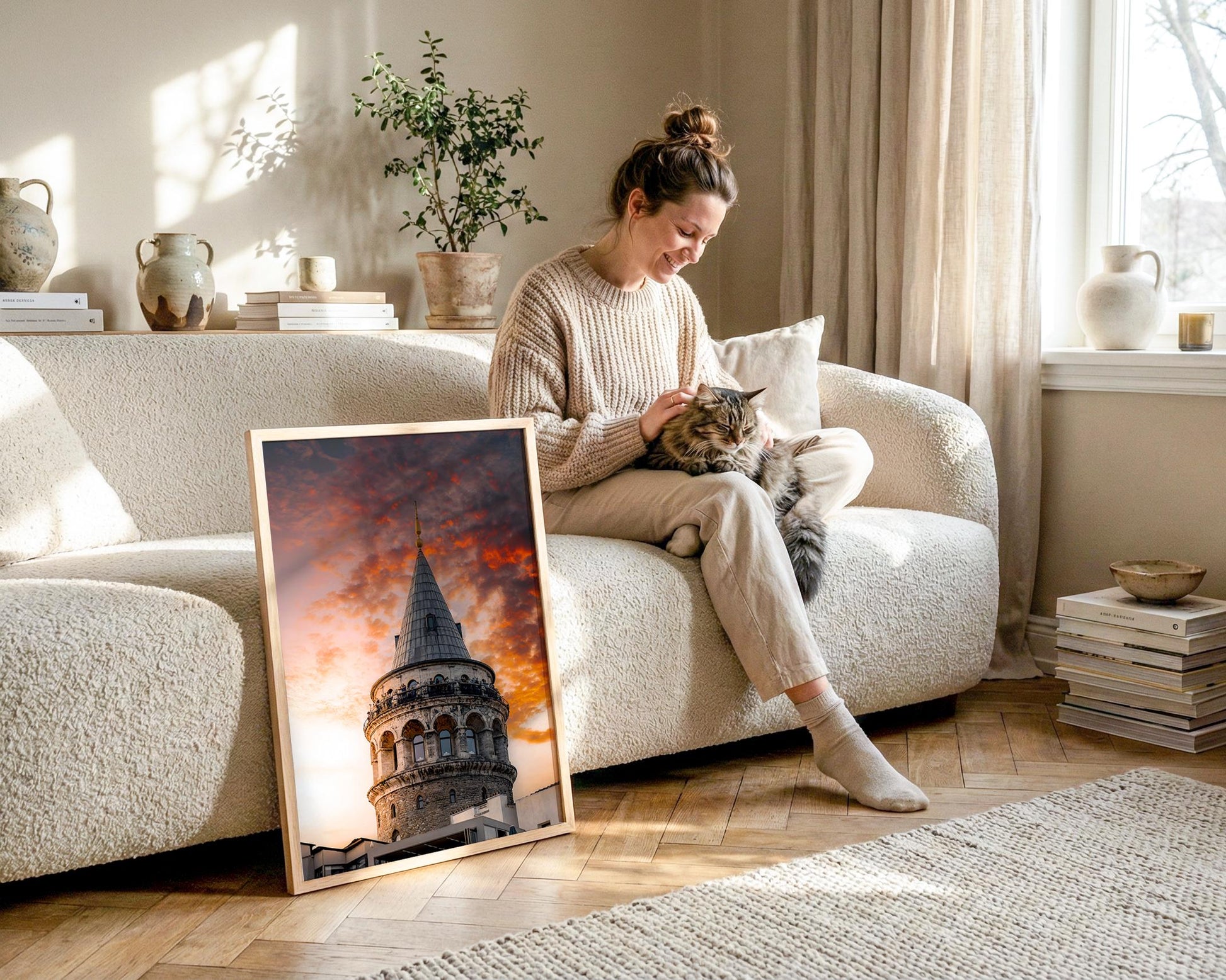Galata Tower Wall Art, Istanbul Turkey Photo Print, Sunset Cityscape Home Decor - Hasan Akbas Fine Art