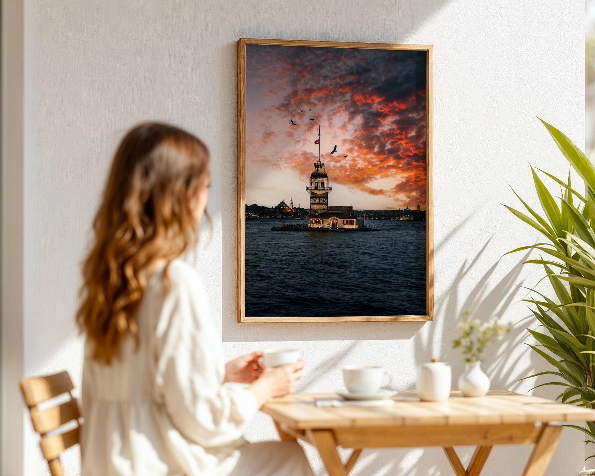 Istanbul Wall Art – Maidens Tower Print | Bosphorus Sunset Photo, Golden Hour Decor - Hasan Akbas Fine Art