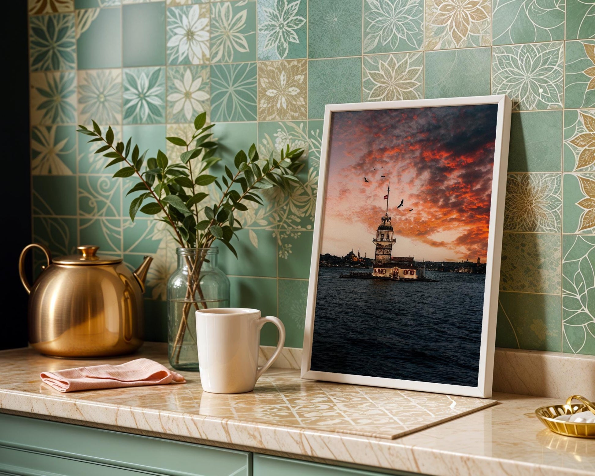 Istanbul Wall Art – Maidens Tower Print | Bosphorus Sunset Photo, Golden Hour Decor - Hasan Akbas Fine Art