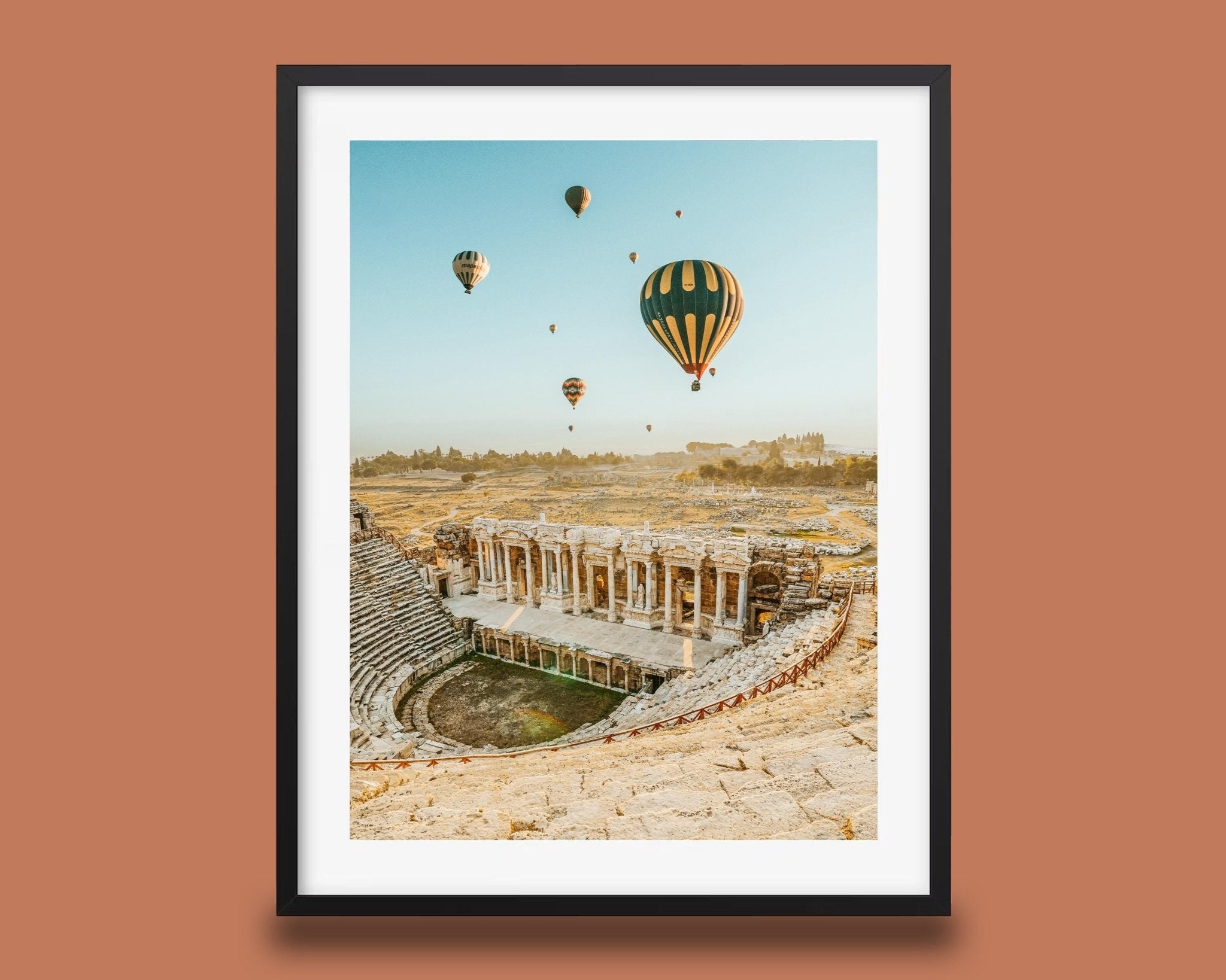 Hierapolis Pamukkale Wall Art, Turkey Photo, Hot Air Balloons, Roman Ancient City, Home Decor - Hasan Akbas Fine Art