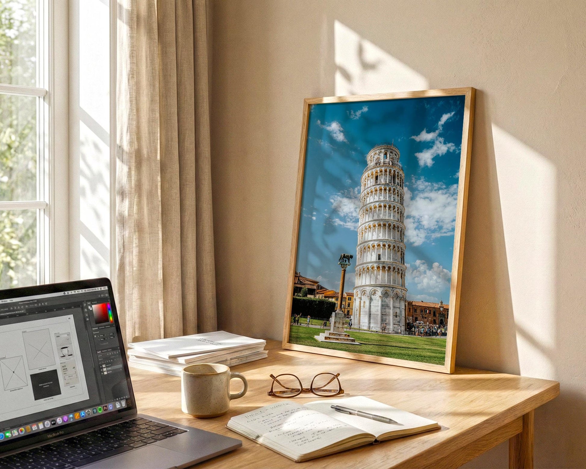 Pisa Italy Wall Art Print, Leaning Tower Photo, Tuscany Photography, Minimalist Home Decor - Hasan Akbas Fine Art