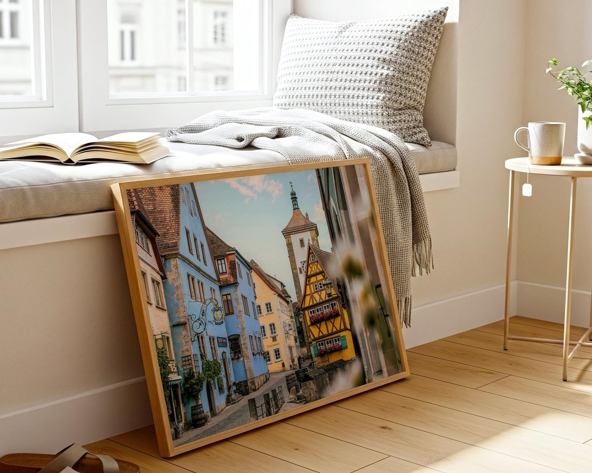 Rothenburg Plonlein Print – Medieval Town Art | Bavaria Wall Decor, Pastel Buildings - Hasan Akbas Fine Art
