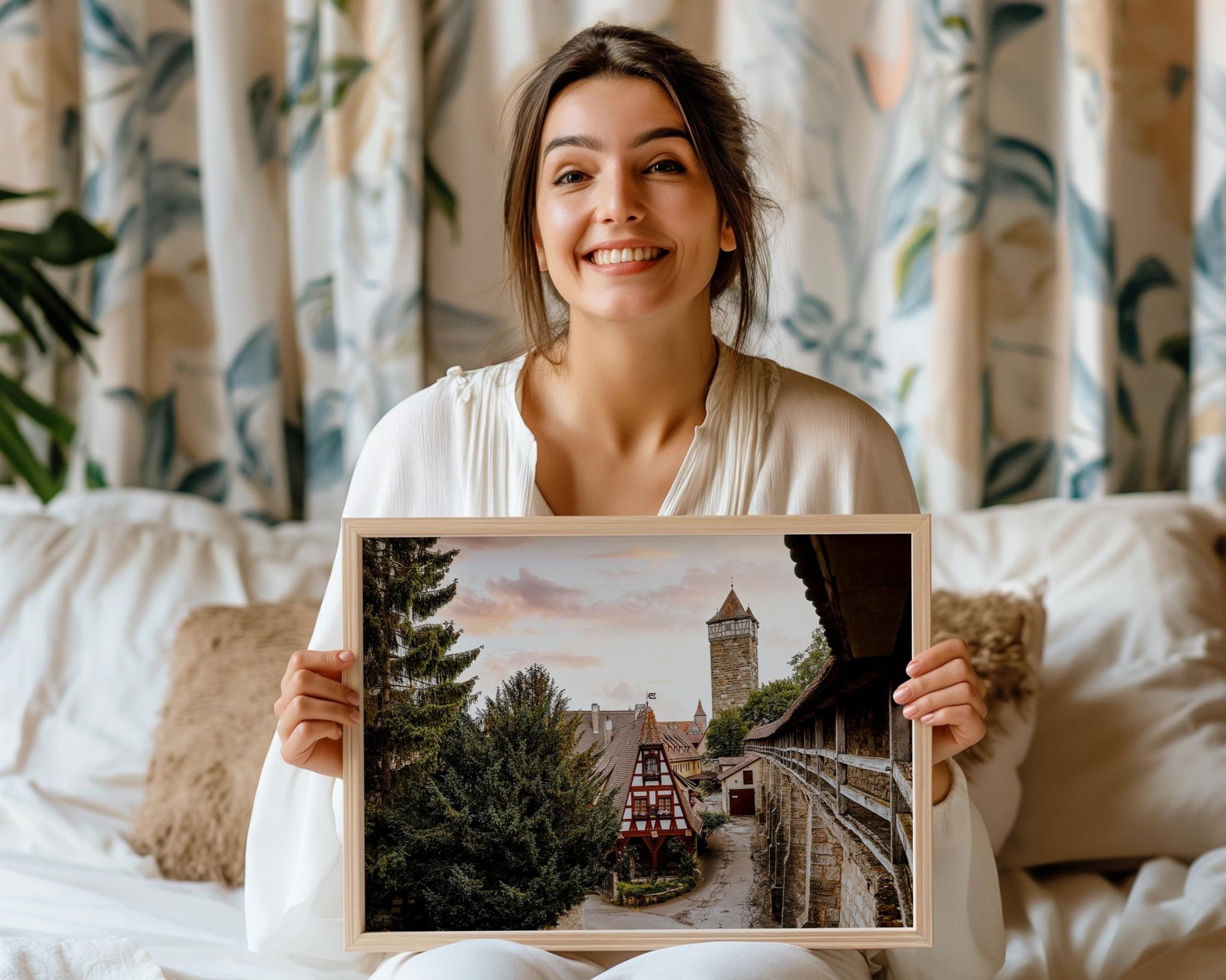 Rothenburg Germany Print - Morning Light on Old Town Timber Houses - Hasan Akbas Fine Art