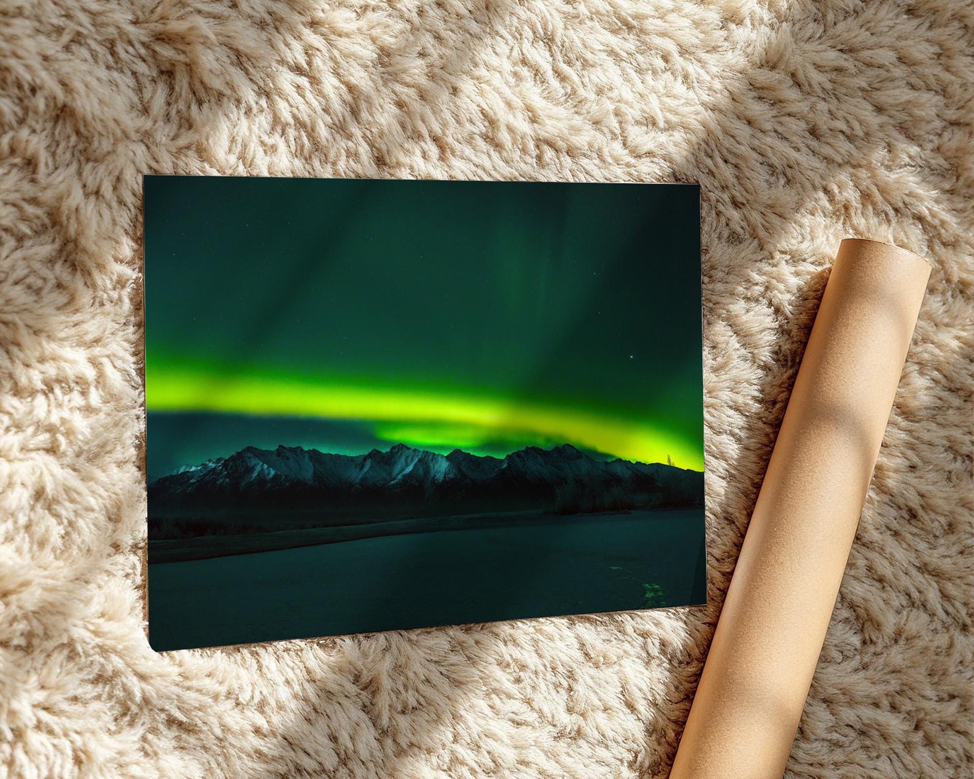 Alaska USA Northern Lights Wall Art, Aurora Borealis Photo, Fairbanks Print, Nature Home Decor - Hasan Akbas Fine Art