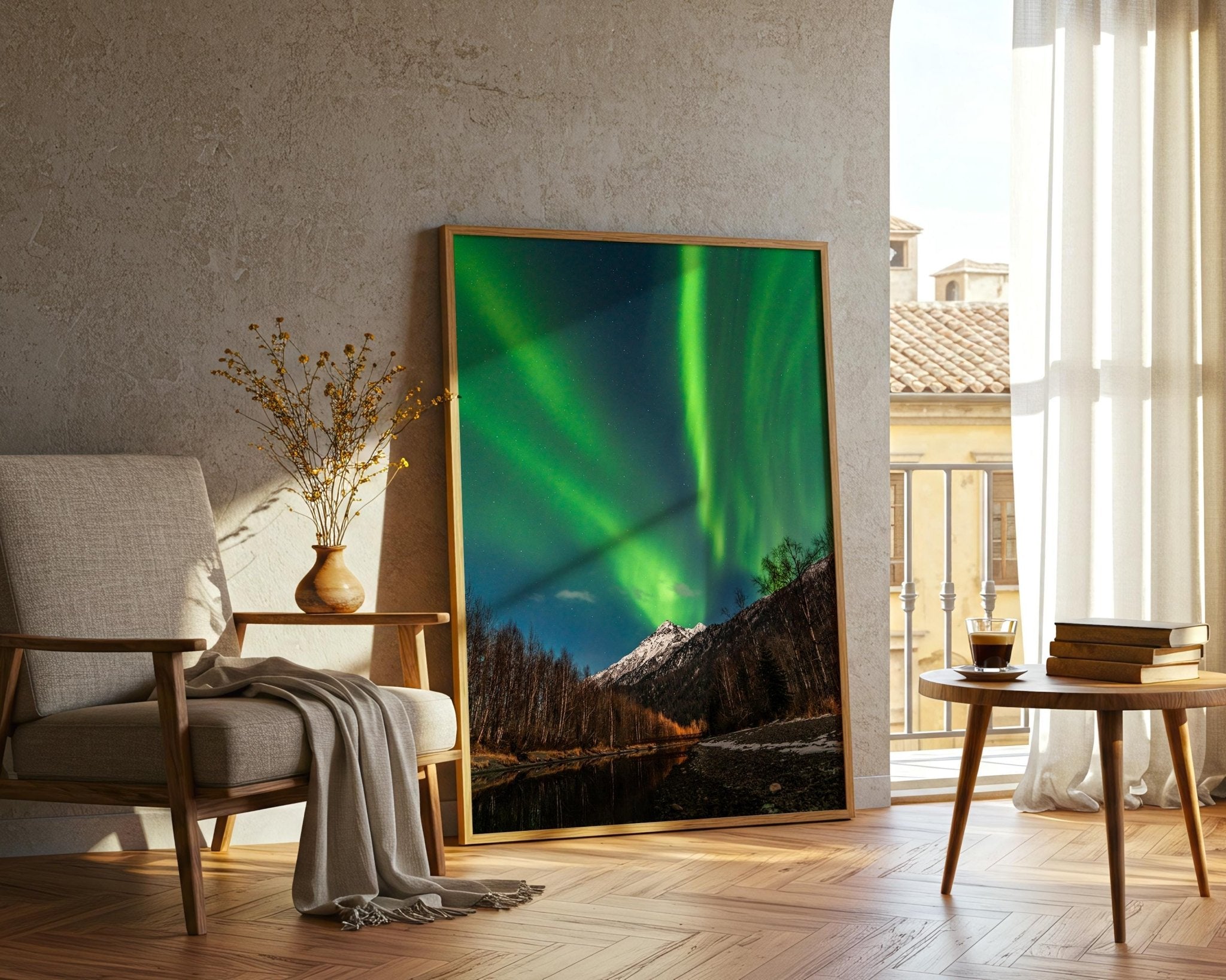 Alaska USA Aurora Borealis Wall Art Print, Northern Lights Photo, Winter Night Sky Home Decor - Hasan Akbas Fine Art