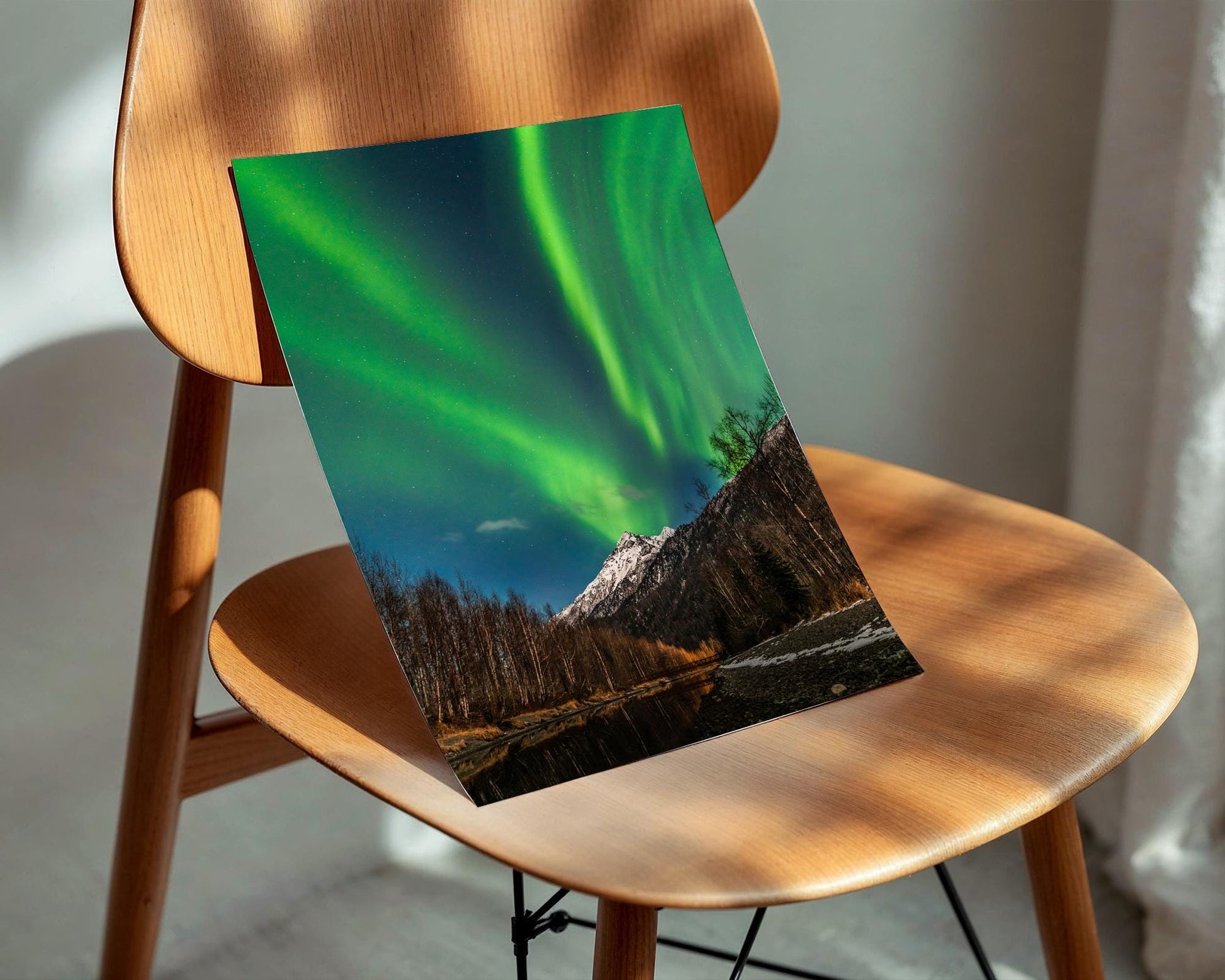 Alaska USA Aurora Borealis Wall Art Print, Northern Lights Photo, Winter Night Sky Home Decor - Hasan Akbas Fine Art