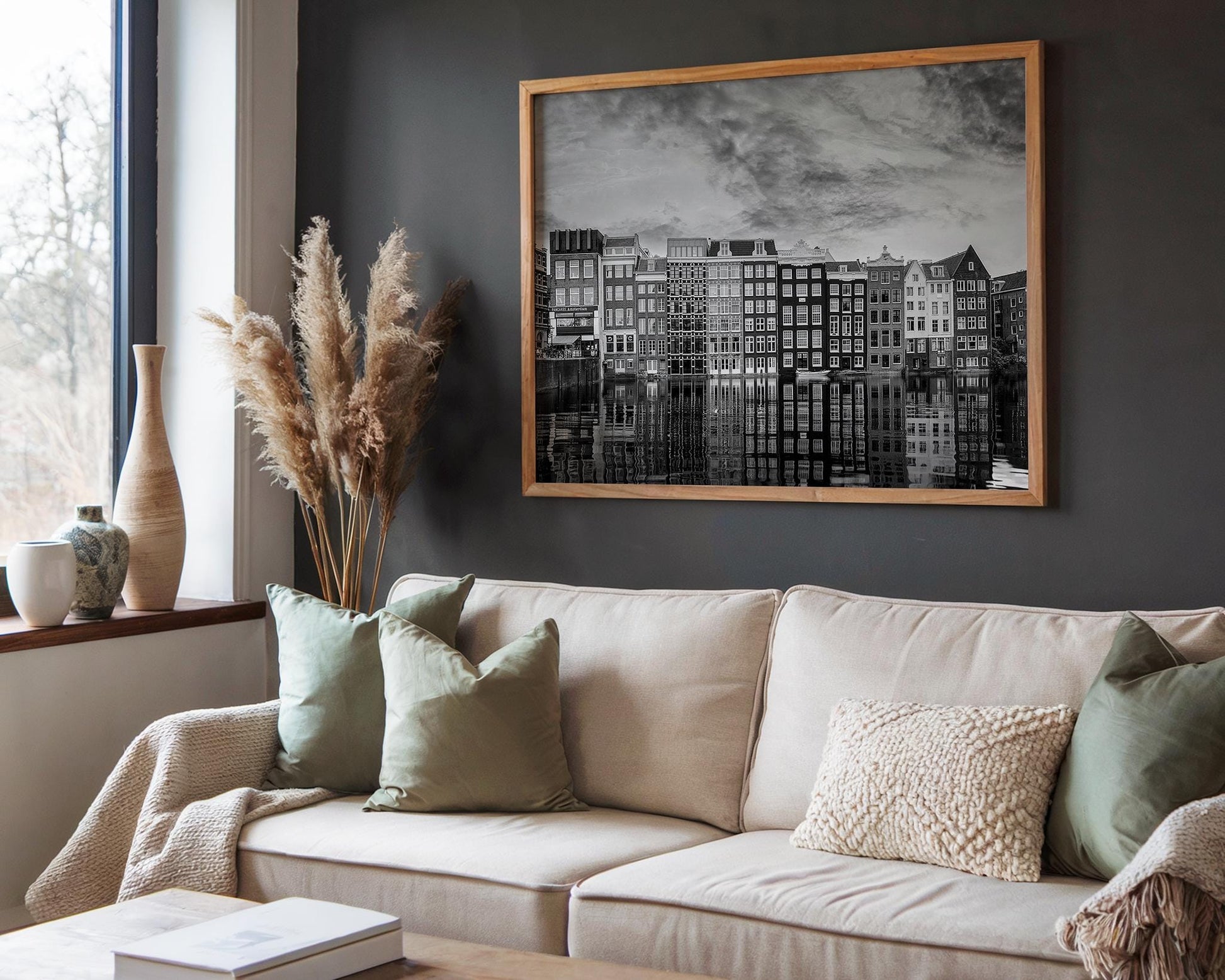 Amsterdam Canal Houses Print – Black and White Wall Art | Historic Facades Photo - Hasan Akbas Fine Art