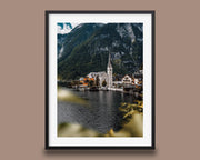 Hallstatt Austria Print, Alpine Lake Village Photo, Church Spire Mountains Wall Art, Home Decor - Hasan Akbas Fine Art