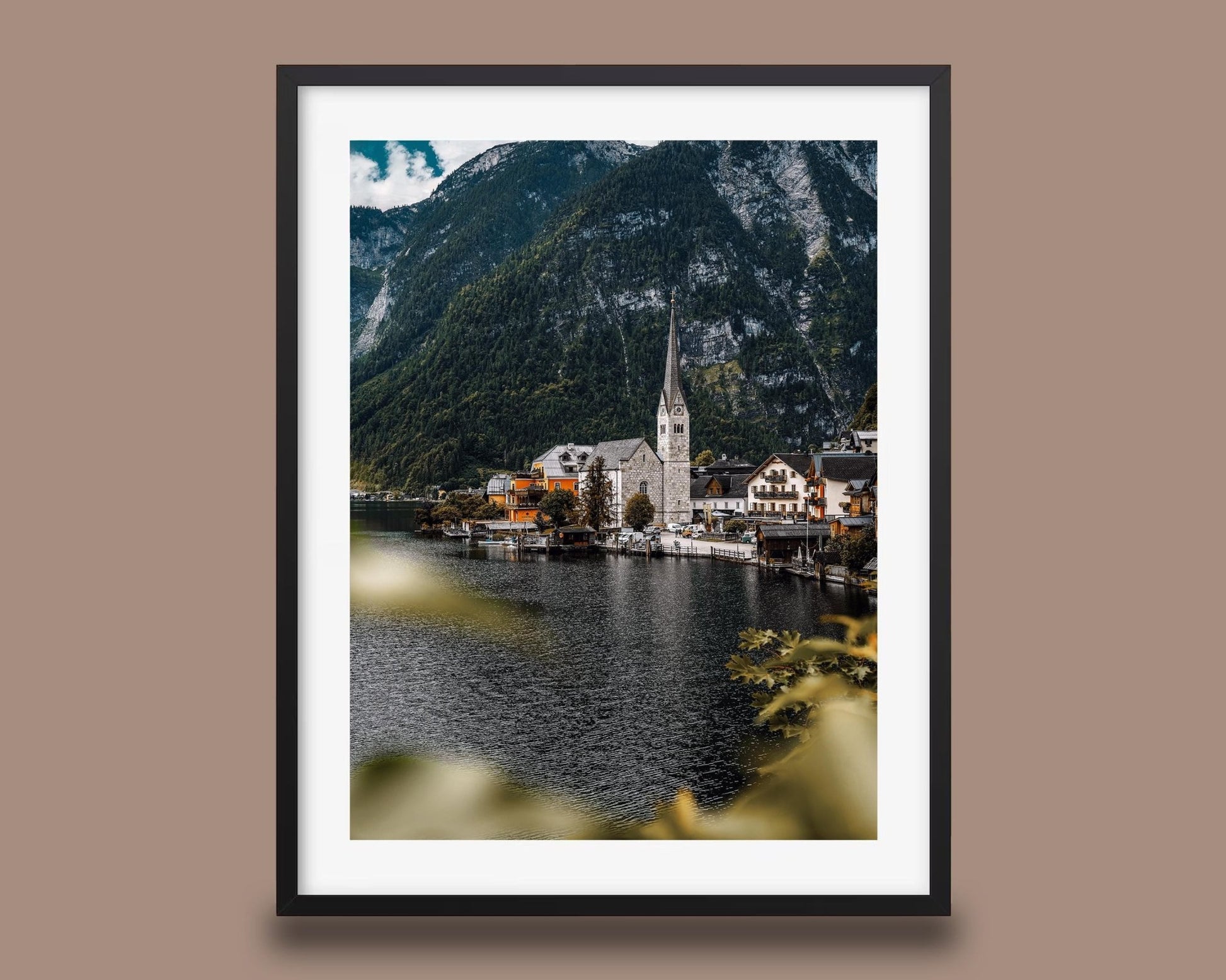 Hallstatt Austria Print, Alpine Lake Village Photo, Church Spire Mountains Wall Art, Home Decor - Hasan Akbas Fine Art