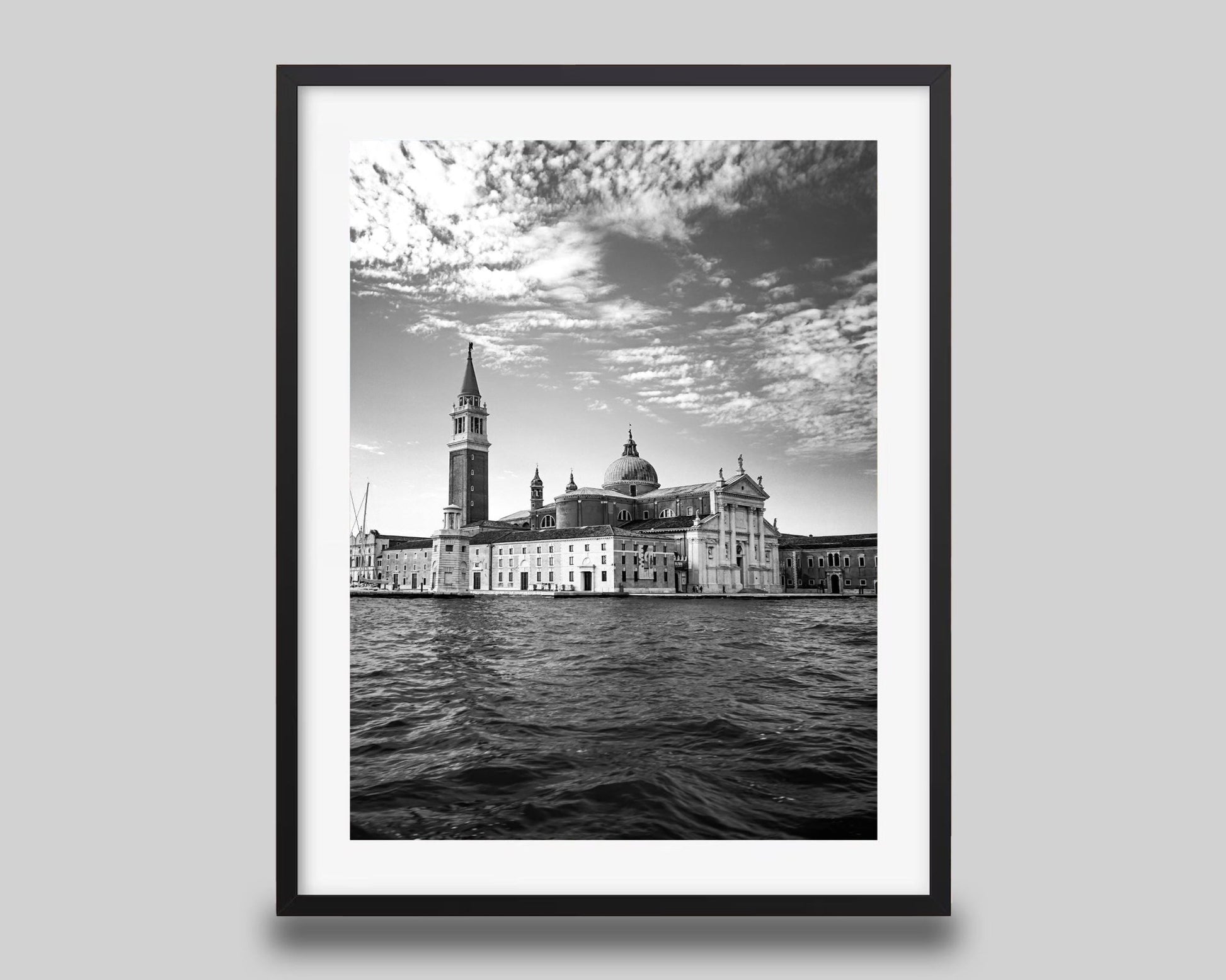 Venice Wall Art – Black and White Italy Photography Print | San Giorgio Maggiore Large Decor - Hasan Akbas Fine Art